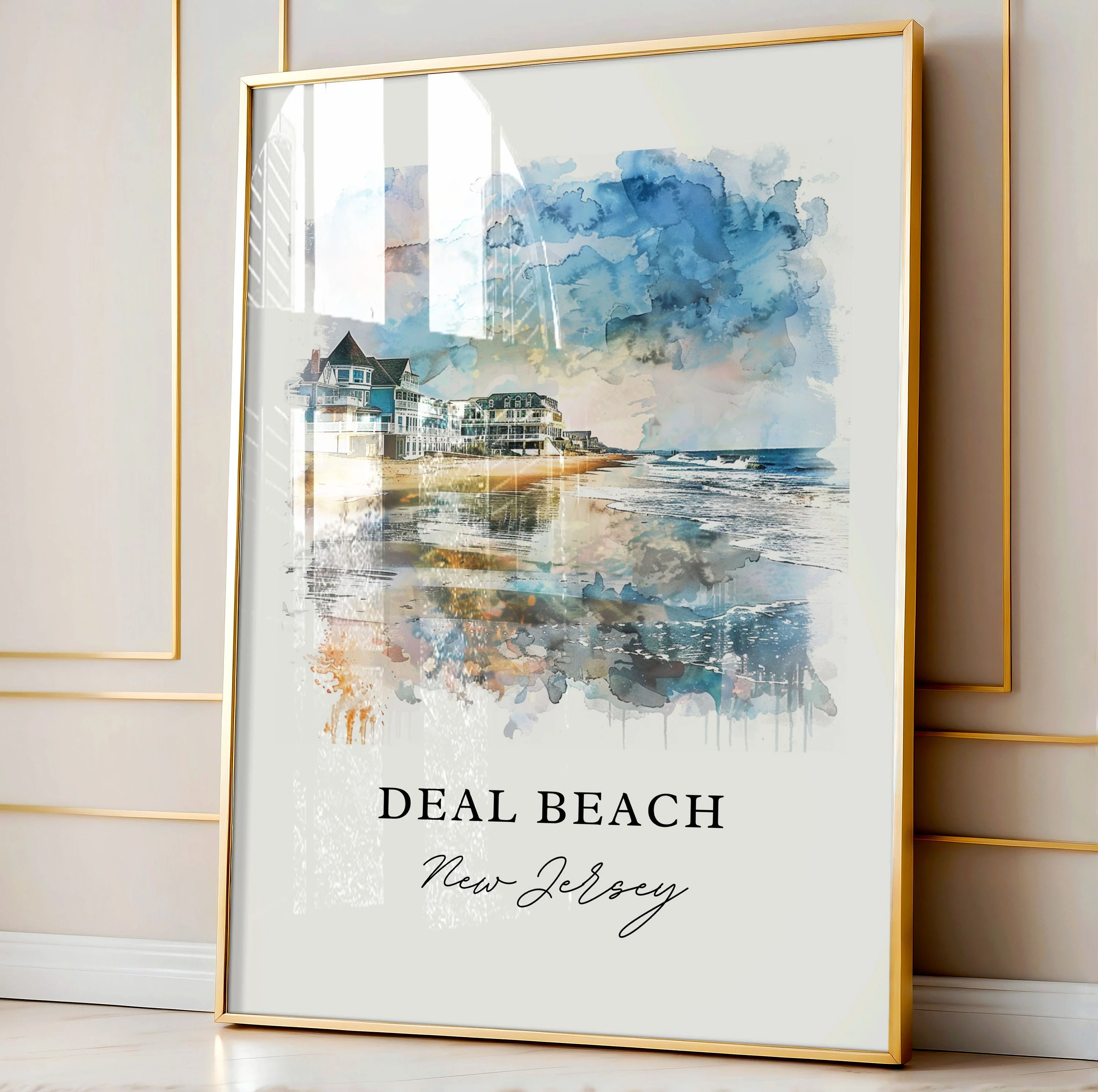 Deal Beach, New Jersey – Watercolor Art Print - Image 4