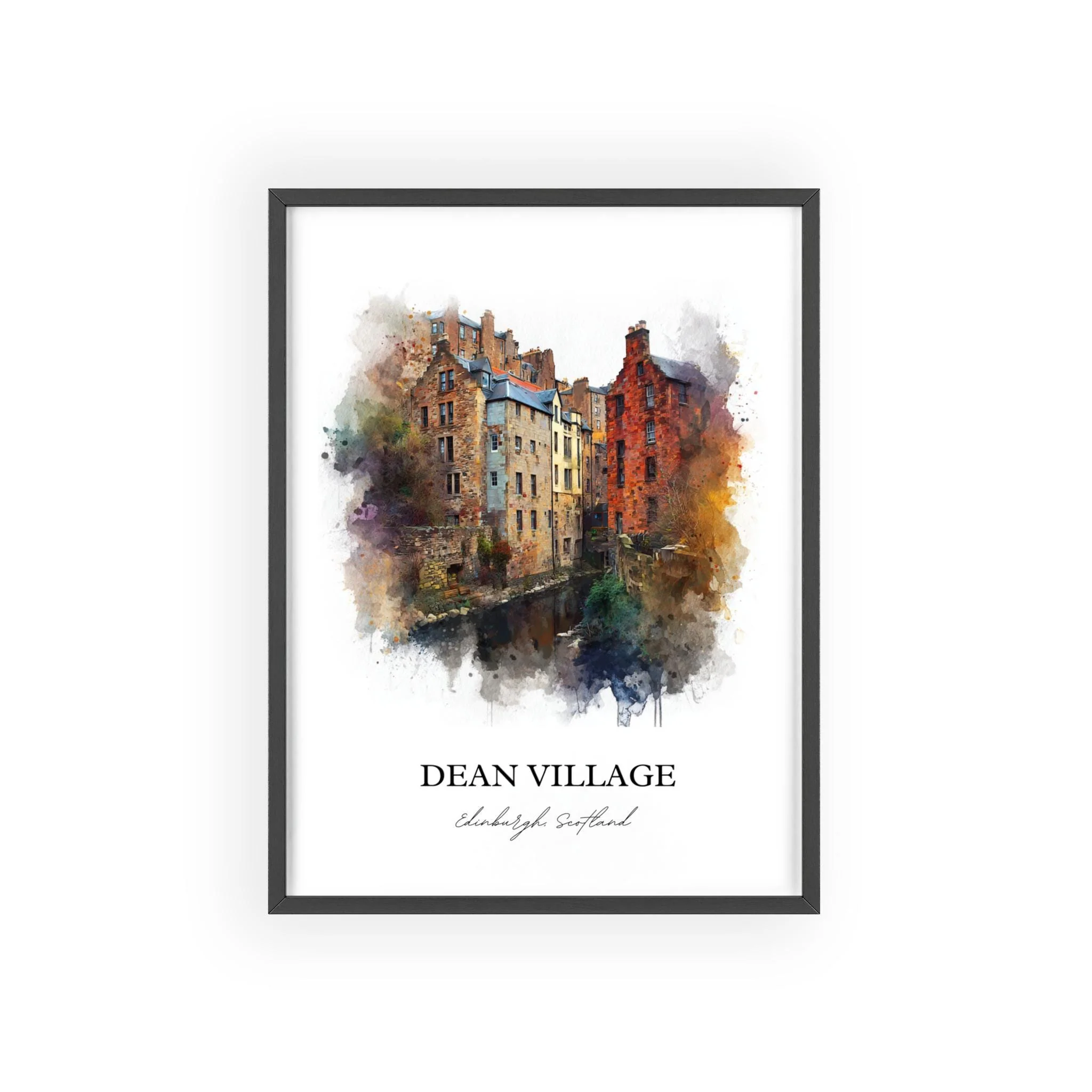 Dean Village, Edinburgh, Scotland – Watercolor Art Print - Image 8