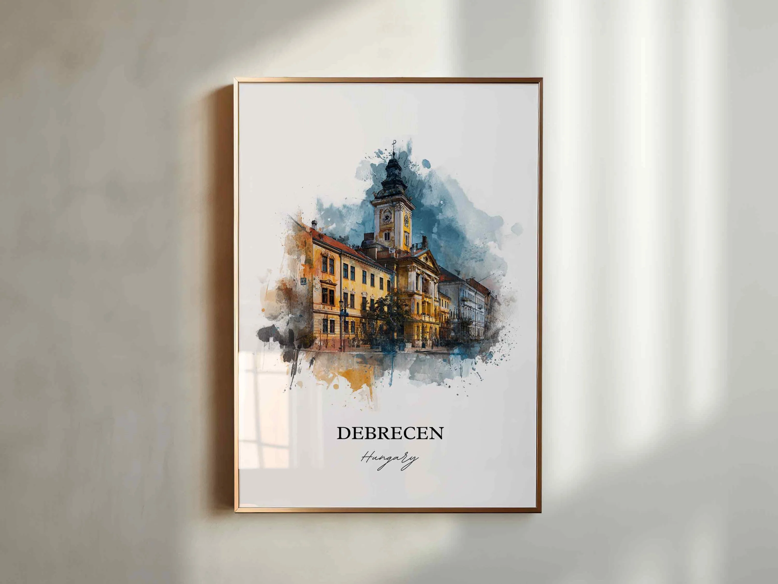 Debrecen, Hungary – Watercolor Art Print - Image 3