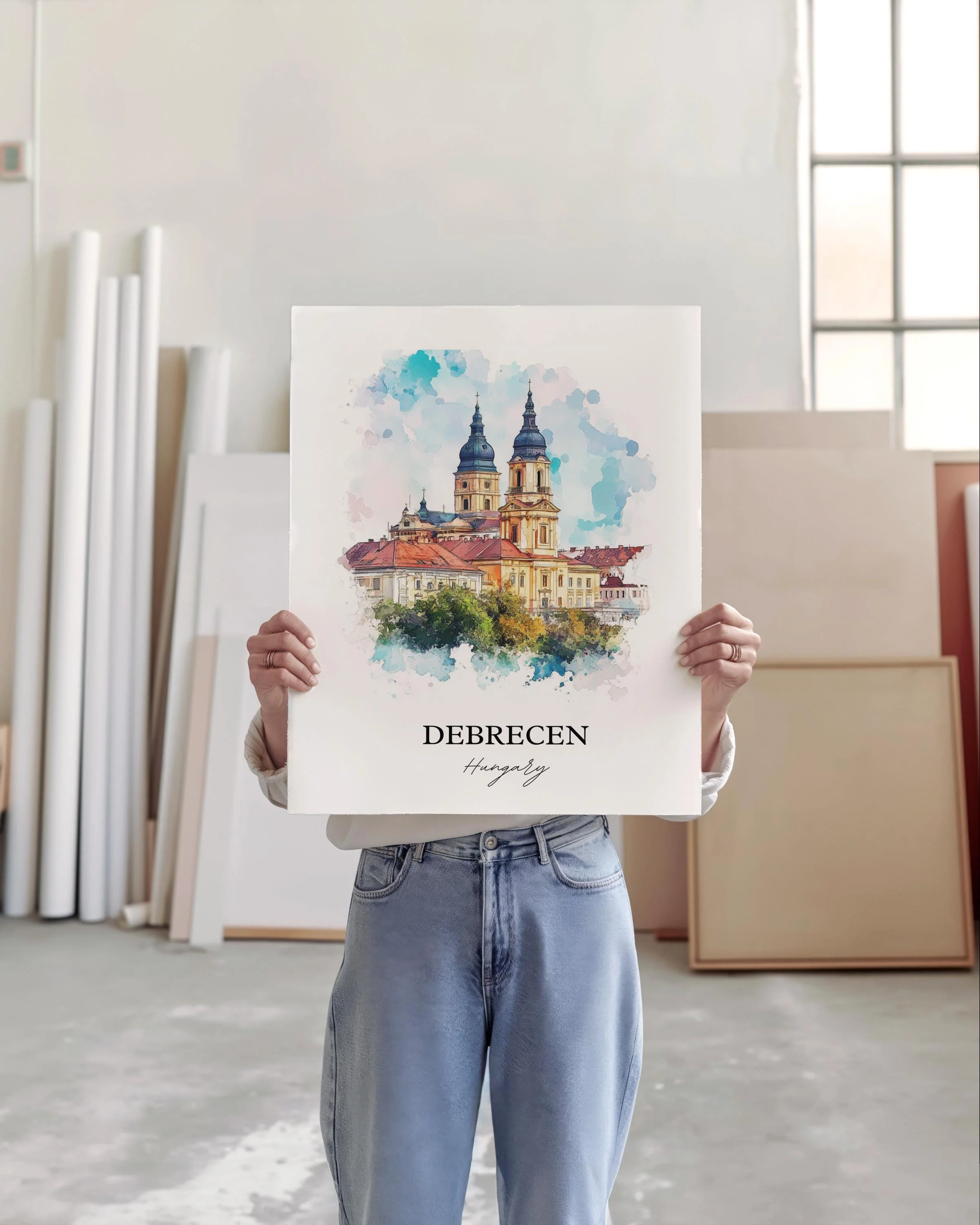 Debrecen, Hungary – Watercolor Art Print - Image 4
