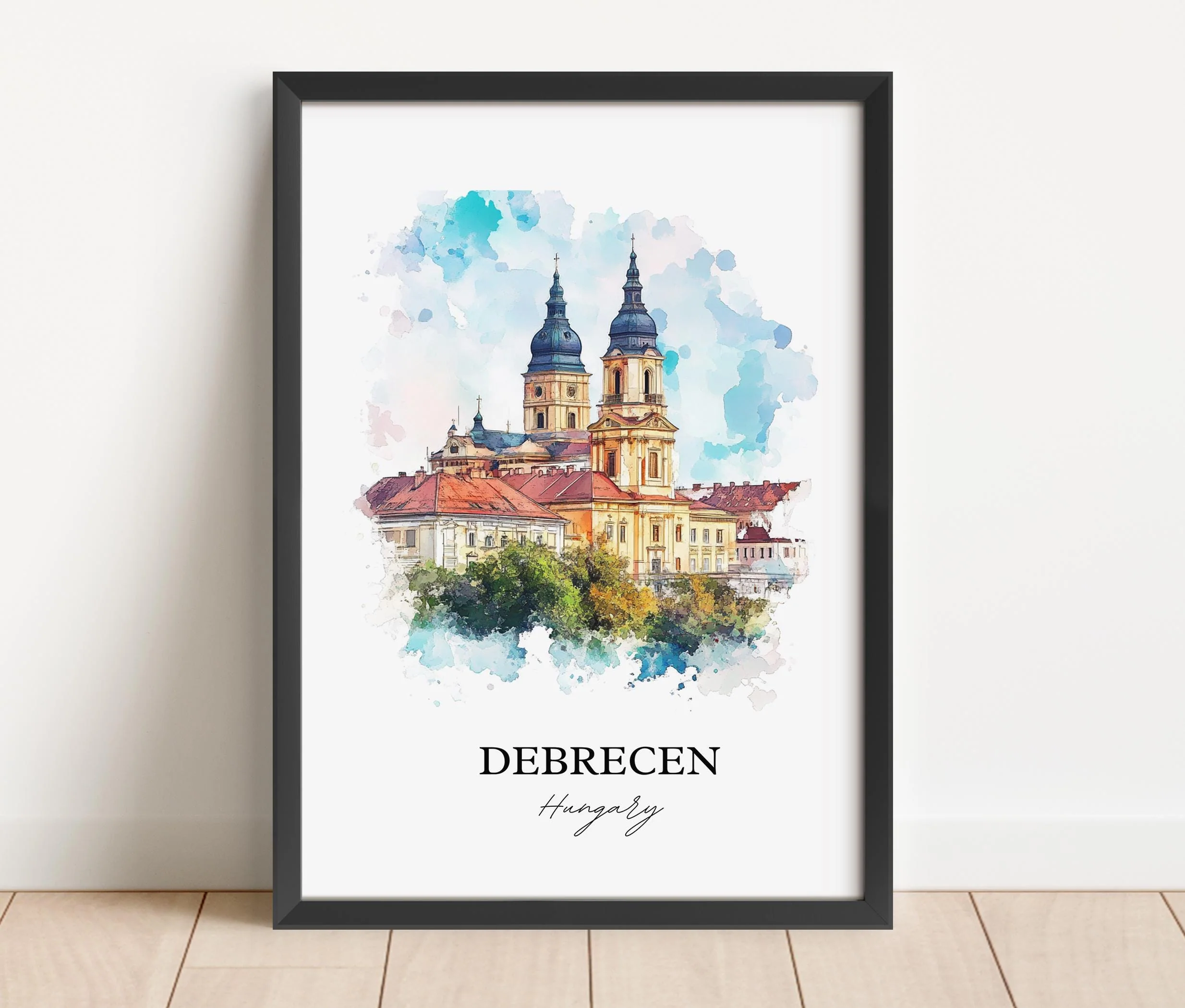 Debrecen, Hungary – Watercolor Art Print - Image 6