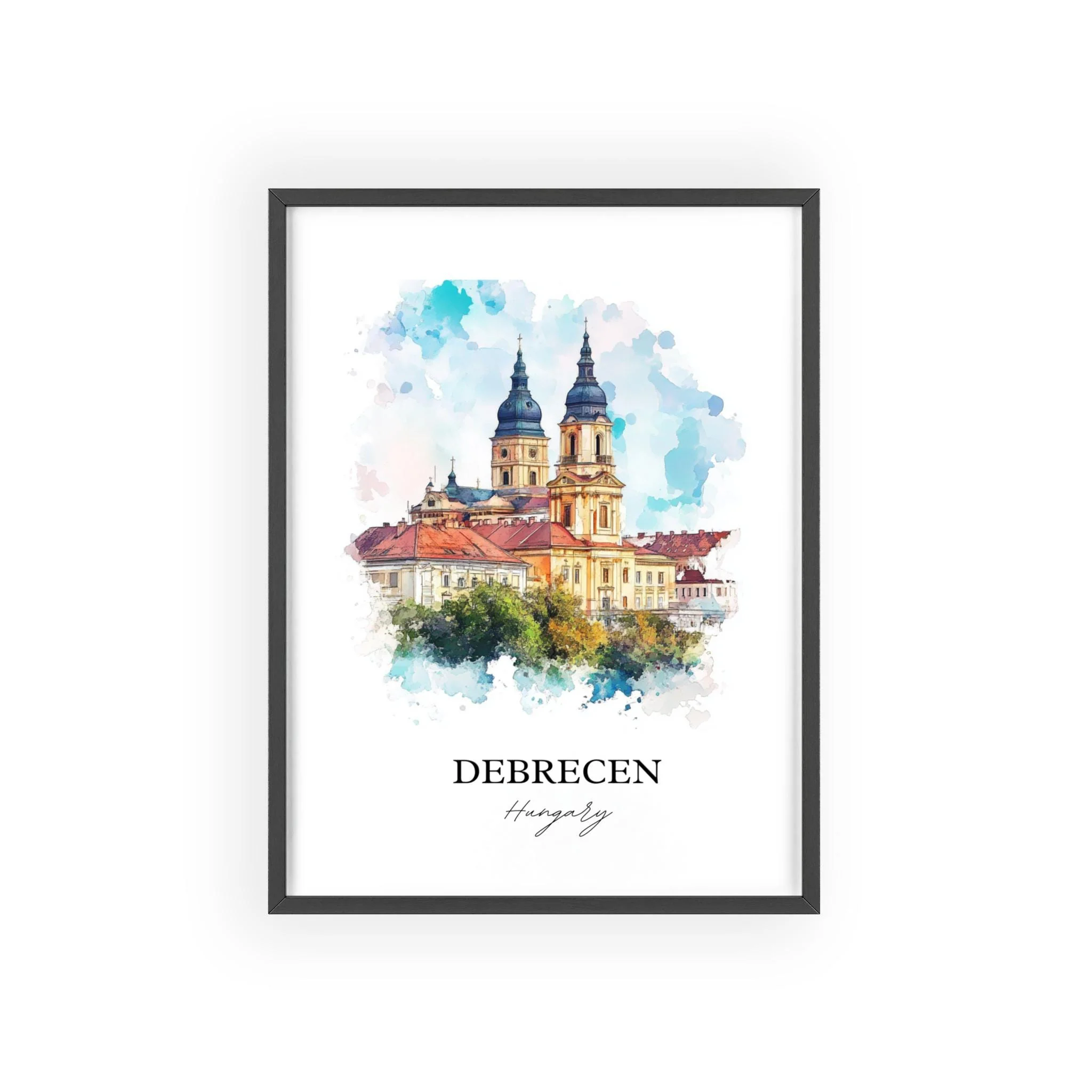 Debrecen, Hungary – Watercolor Art Print - Image 7