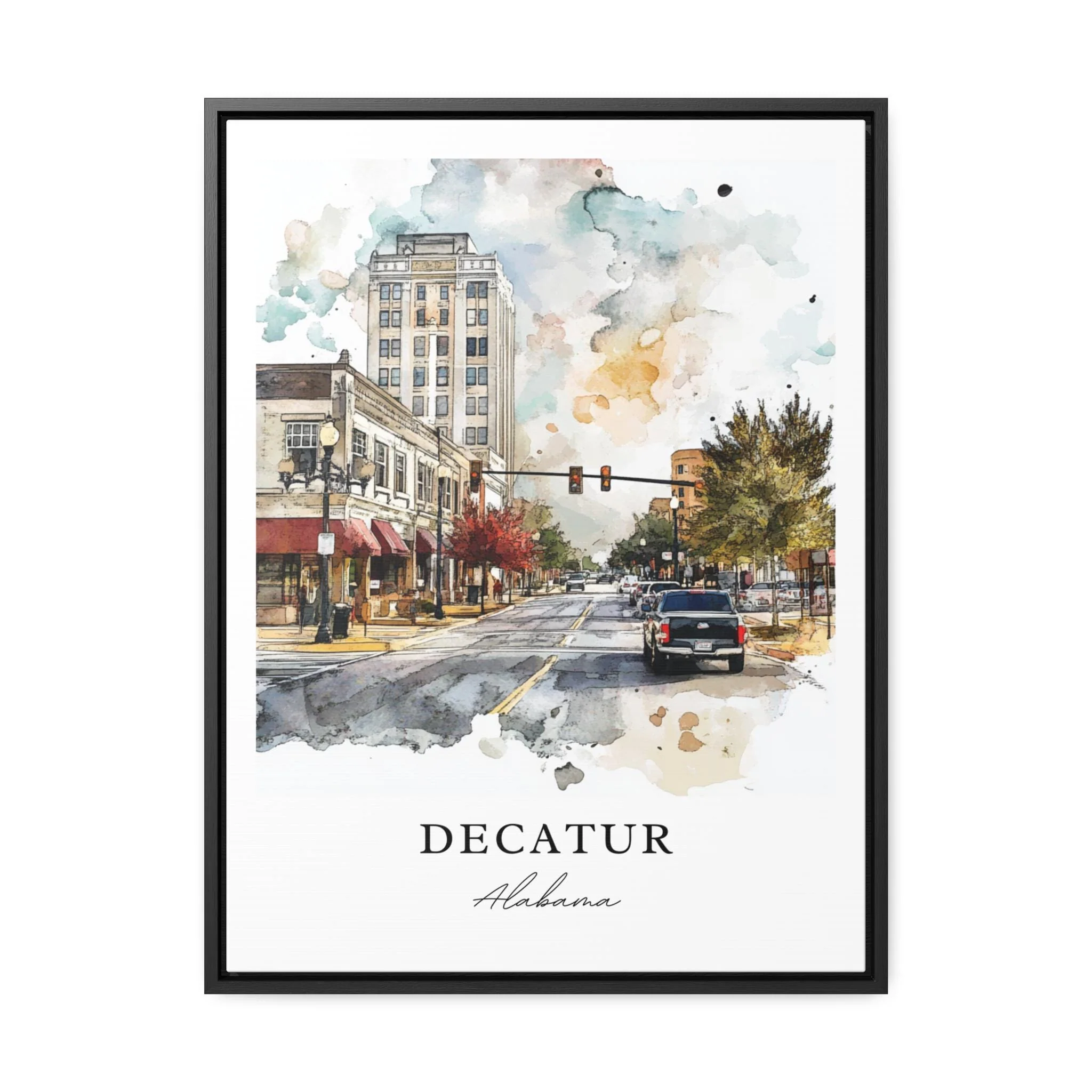 Decatur, Alabama, USA – Watercolor Art Print - Image 5