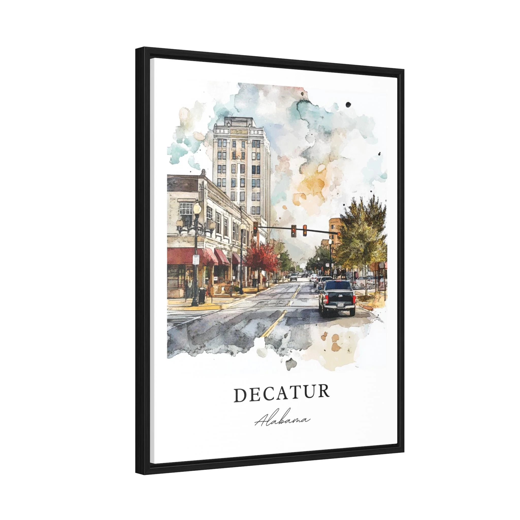 Decatur, Alabama, USA – Watercolor Art Print - Image 6