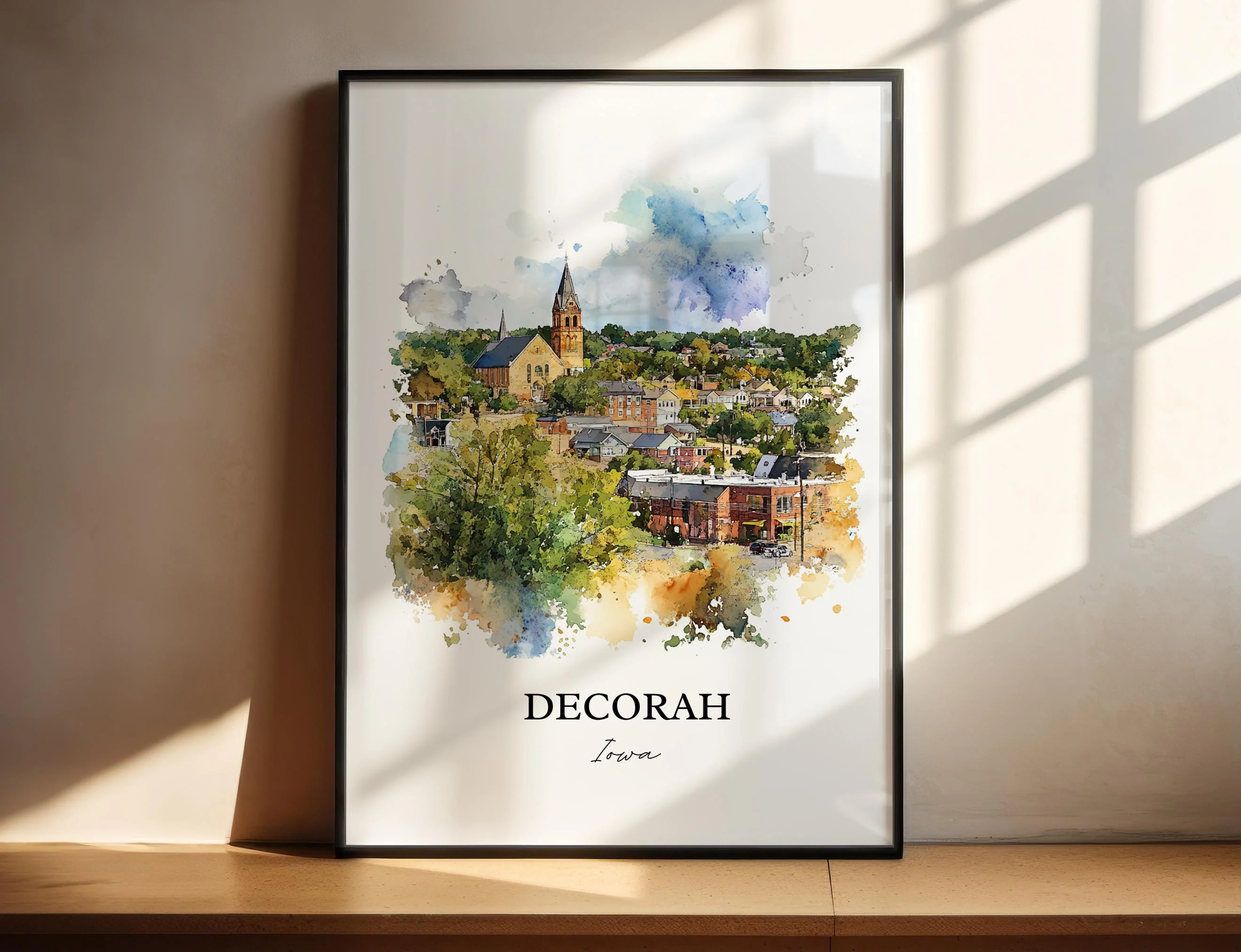 Decorah, Iowa, USA – Watercolor Art Print