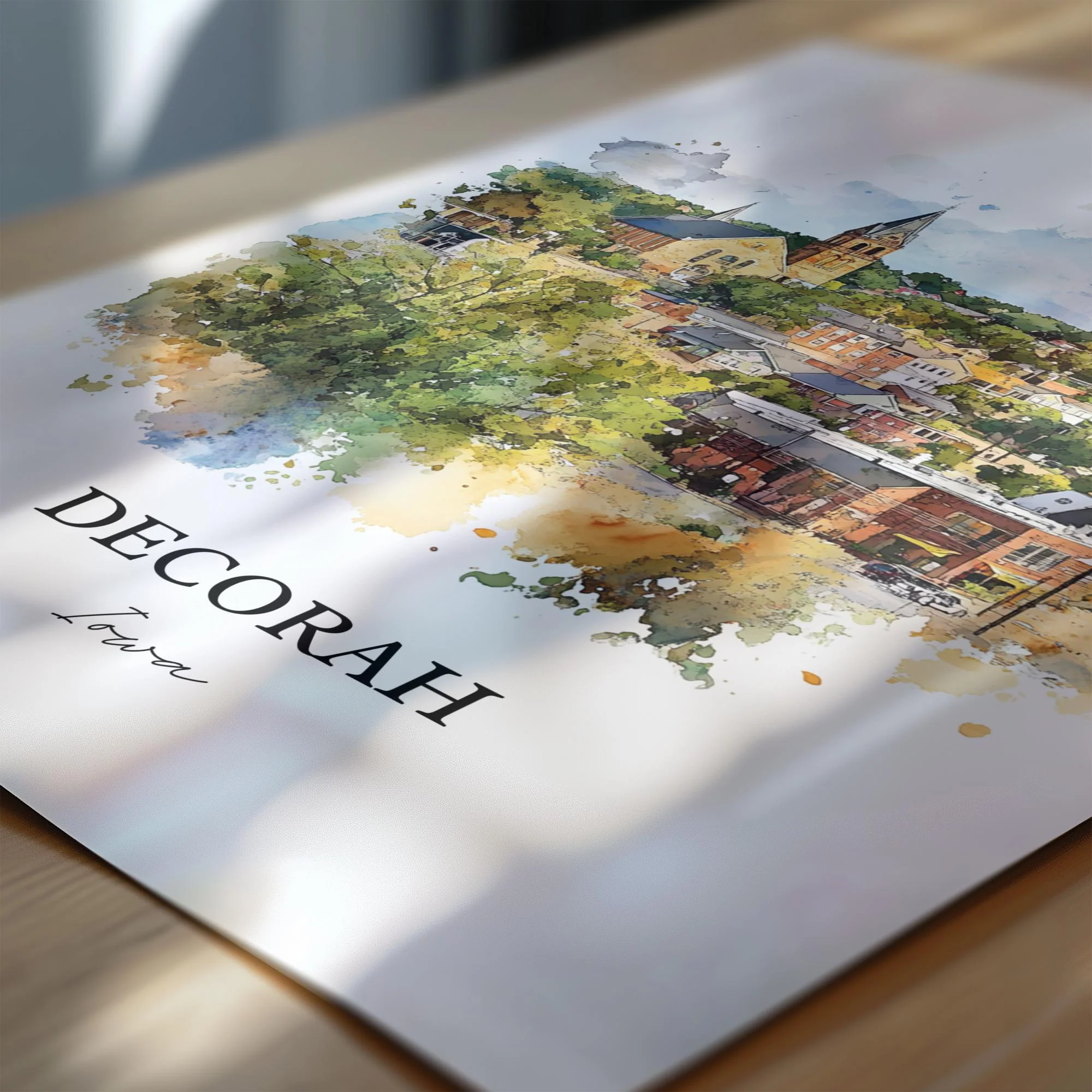 Decorah, Iowa, USA – Watercolor Art Print - Image 2