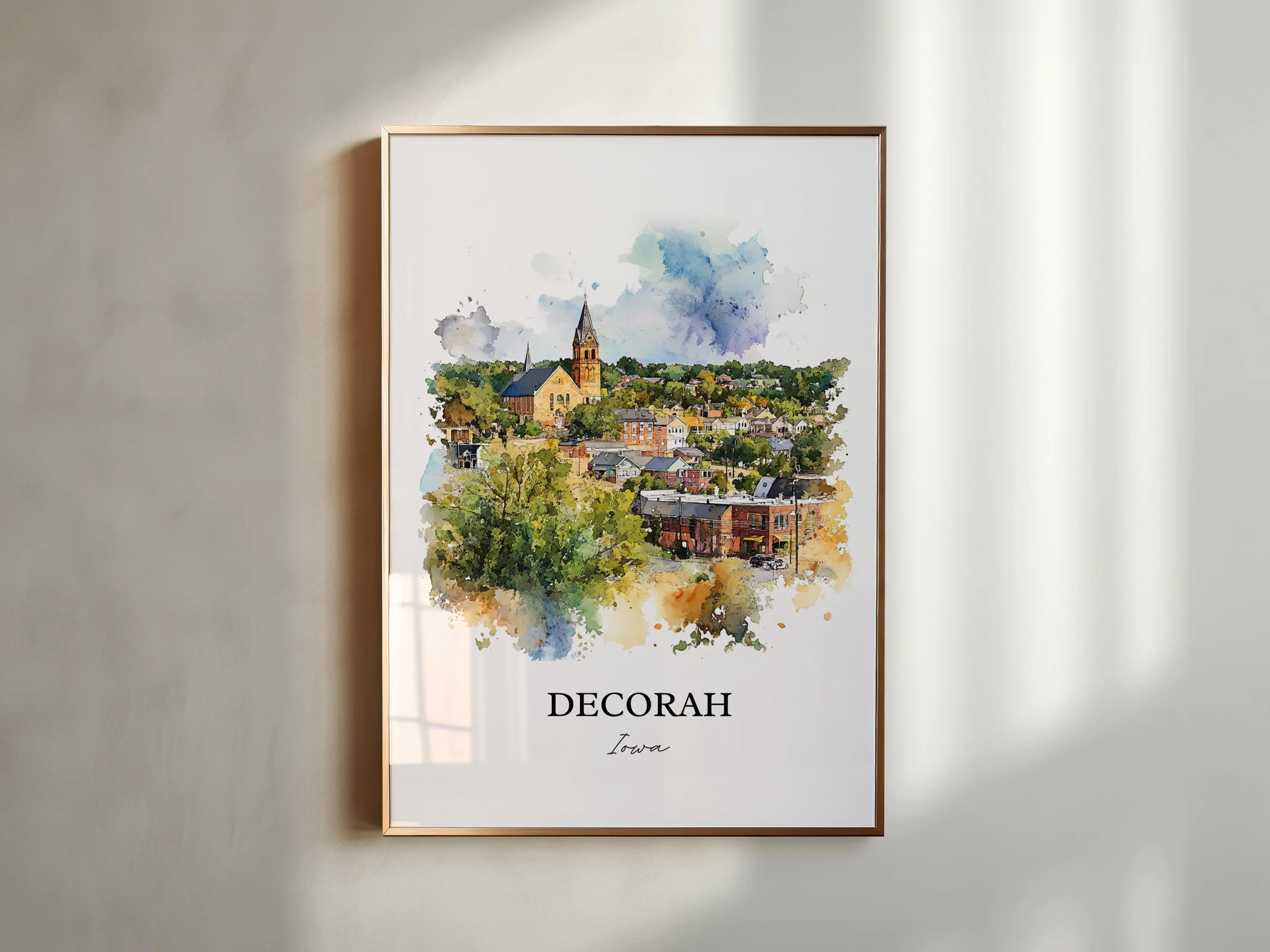 Decorah, Iowa, USA – Watercolor Art Print - Image 6