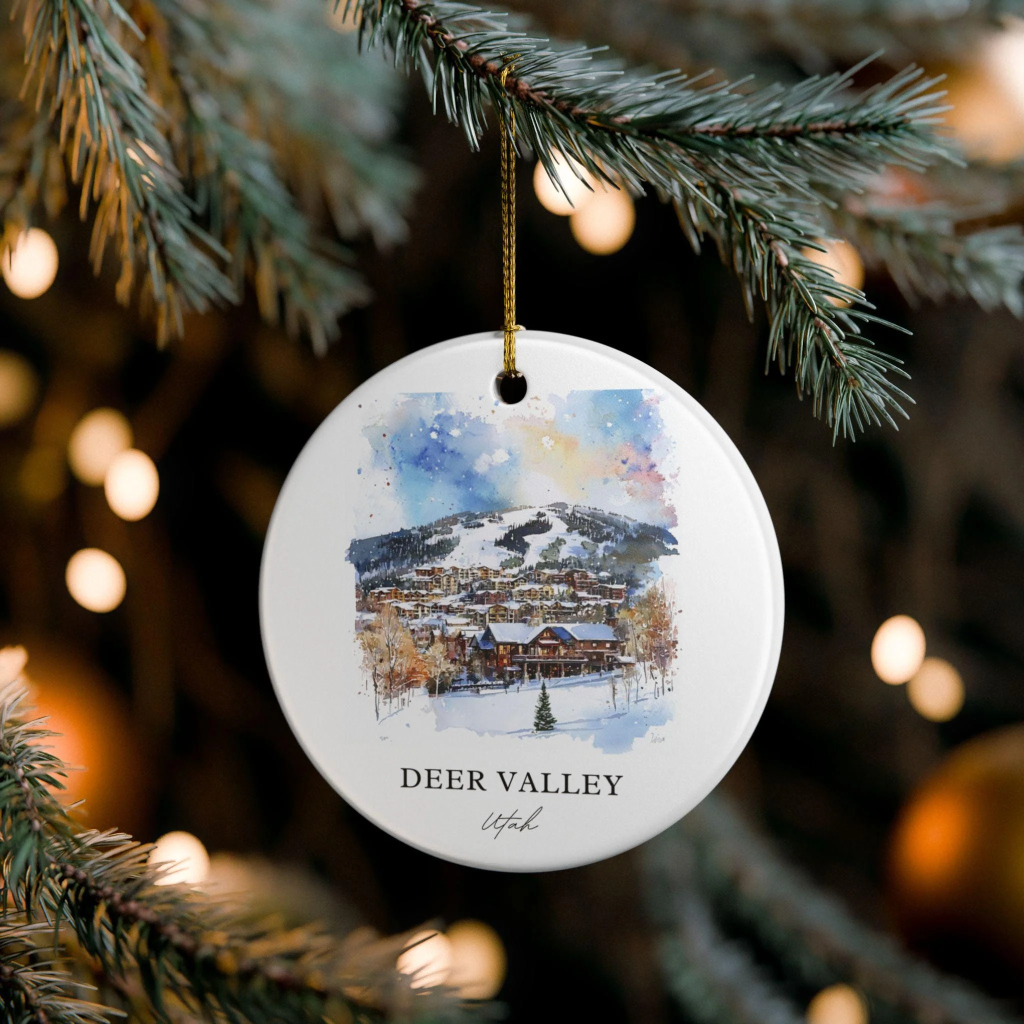 Deer Valley Ornament: Unique Deer Valley Utah Souvenir, Deer Valley UT Xmas Decor, and Authentic Deer Valley Ski Gift - Image 4