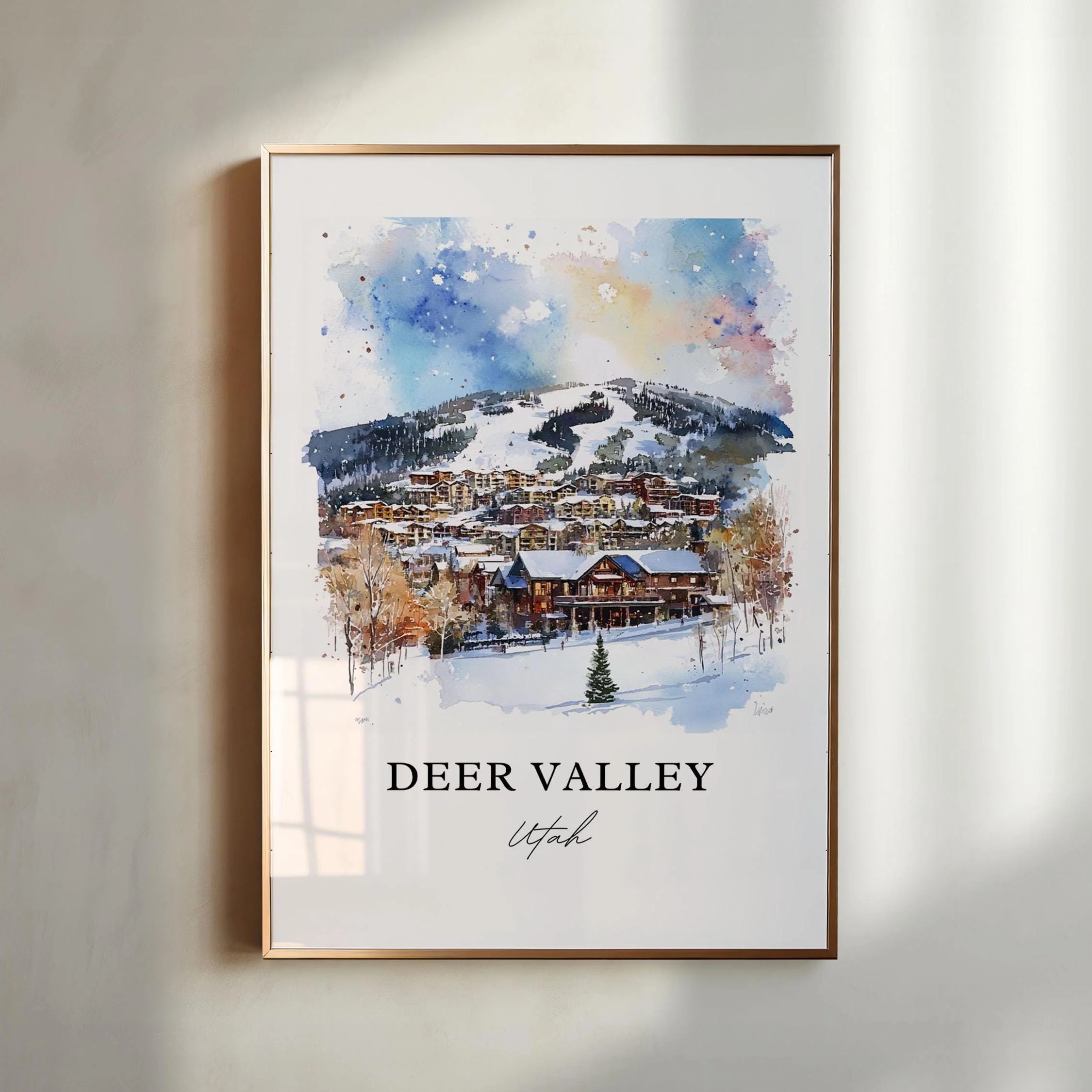 Deer Valley, Utah – Watercolor Art Print