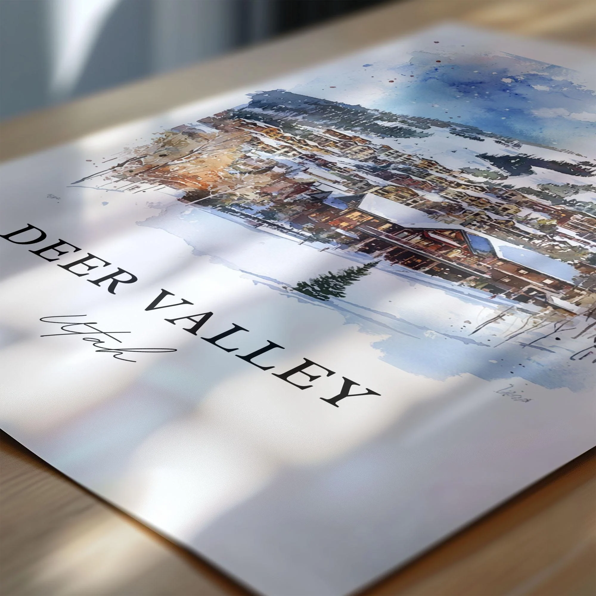 Deer Valley, Utah – Watercolor Art Print - Image 2