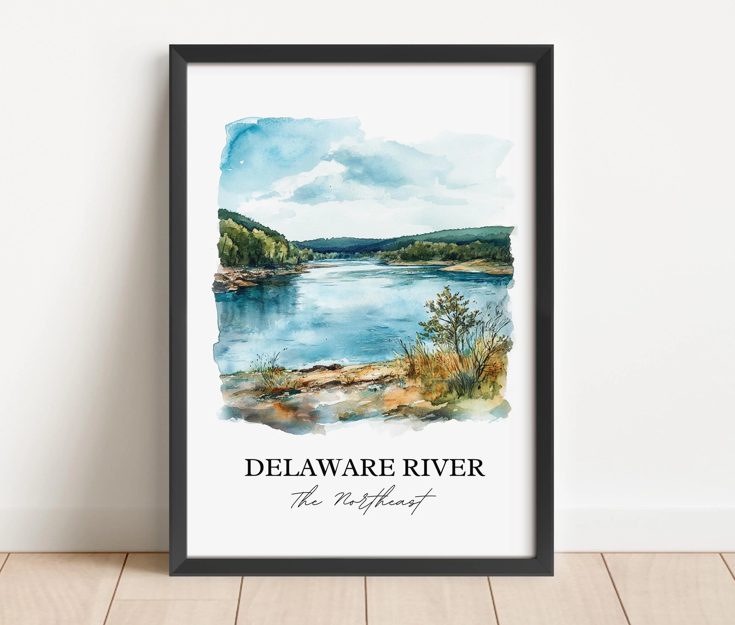 Delaware River, USA – Watercolor Art Print - Image 4