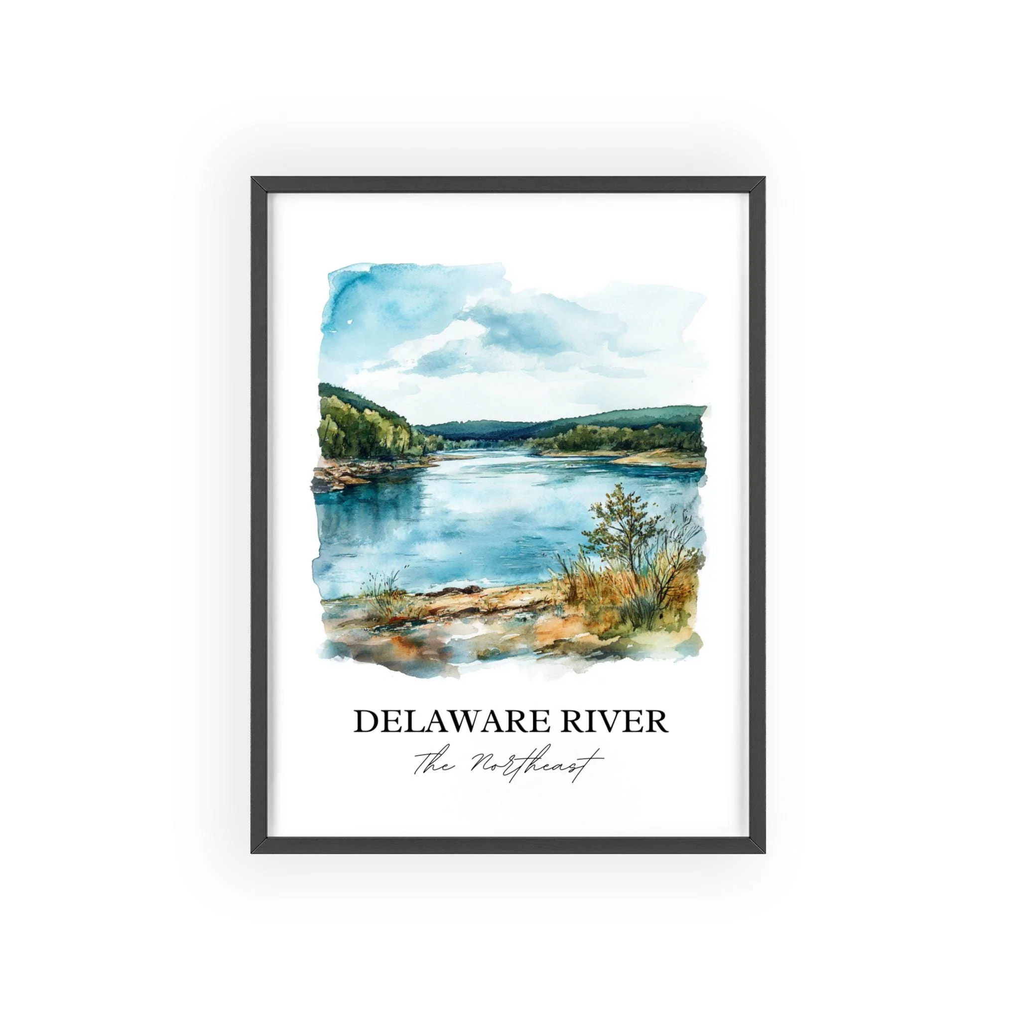Delaware River, USA – Watercolor Art Print - Image 7