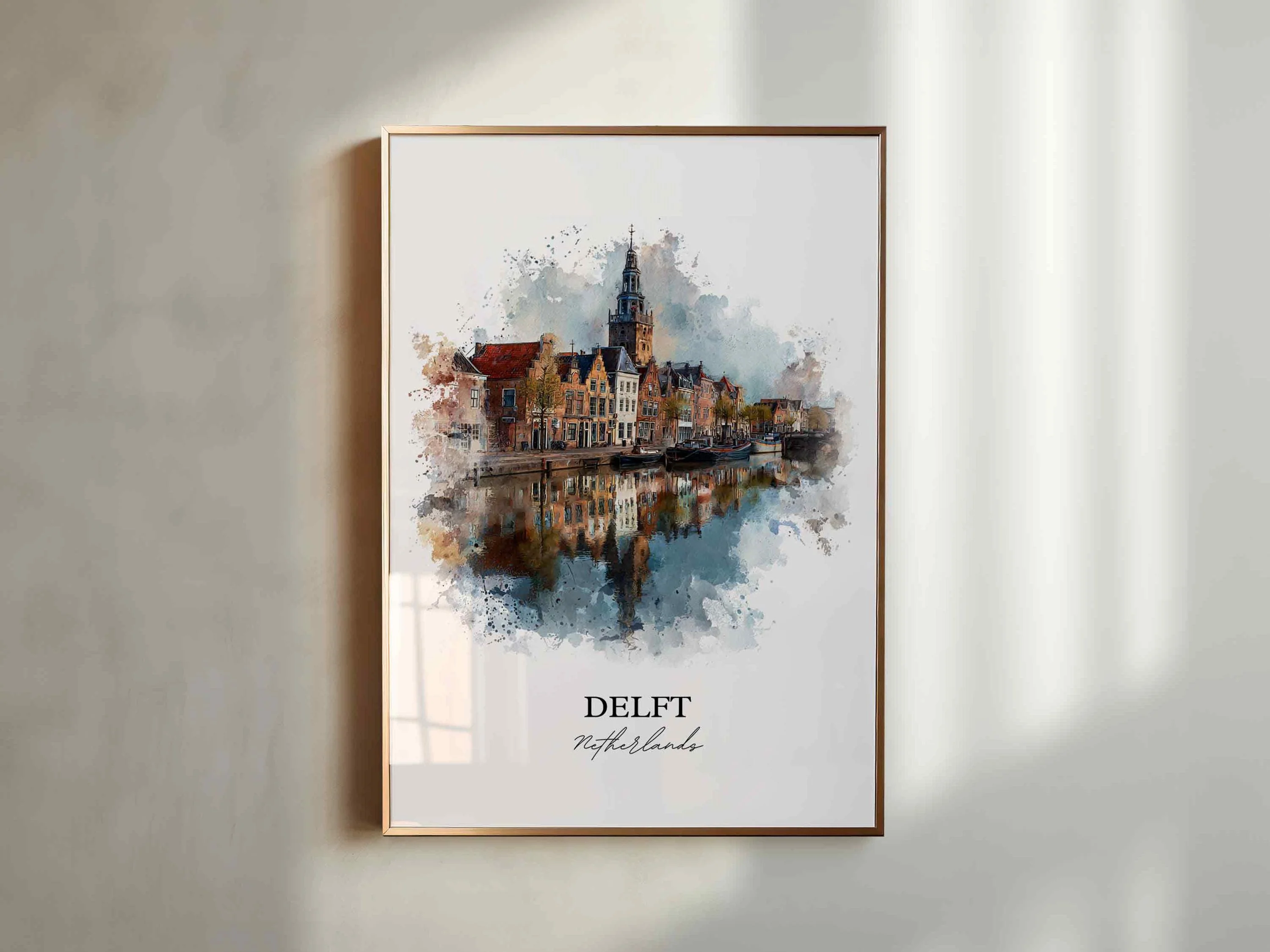 Delft, Netherlands – Watercolor Art Print - Image 3
