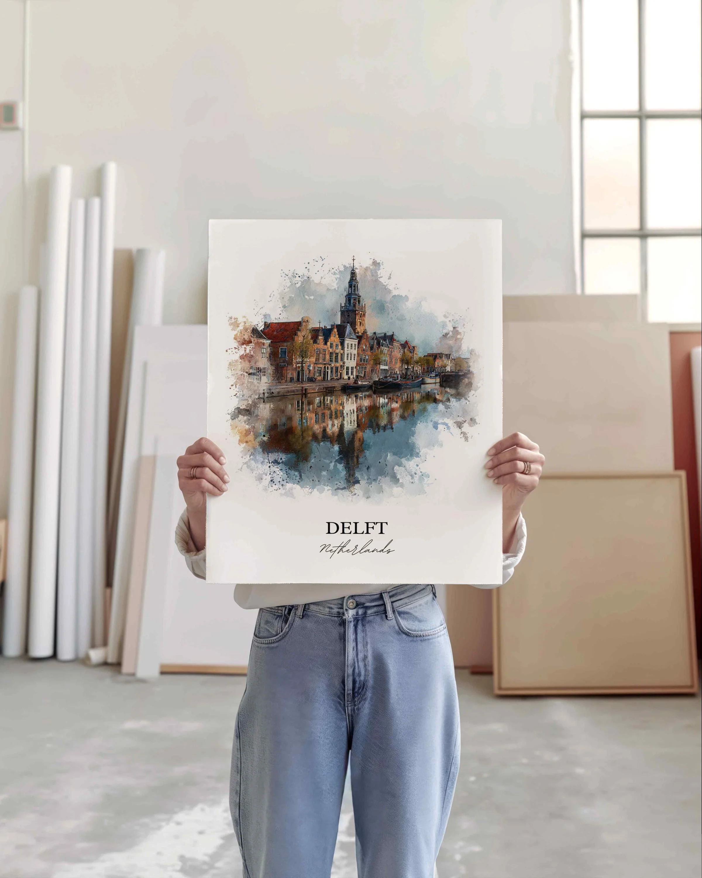 Delft, Netherlands – Watercolor Art Print - Image 8