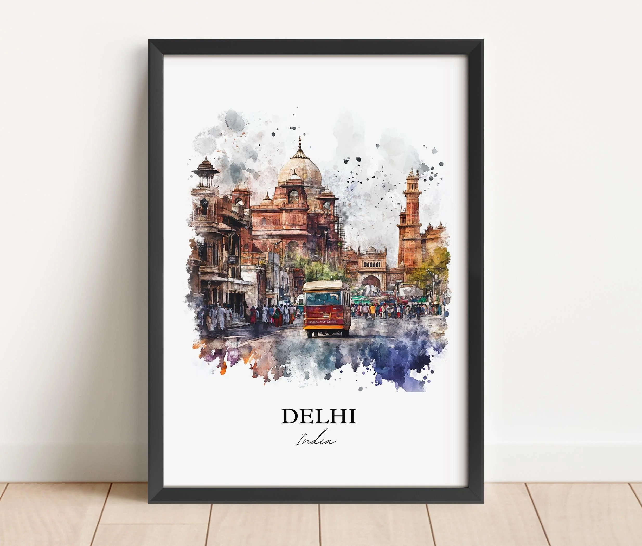 Delhi, India – Watercolor Art Print - Image 4