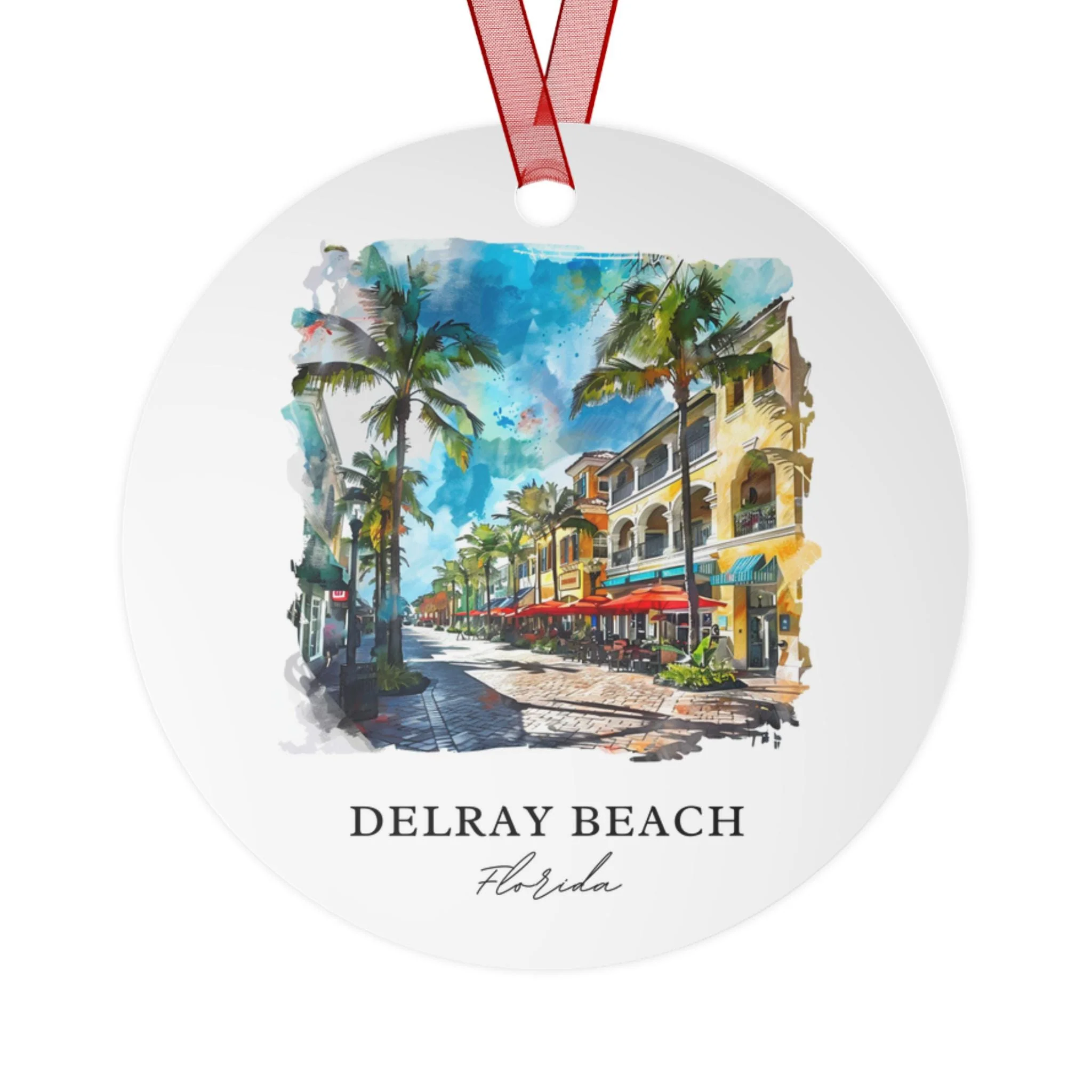 Delray Beach Florida Ornament: Unique Delray Beach Souvenir, Delray FL Xmas Decor, and Authentic Delray Beach Gift
