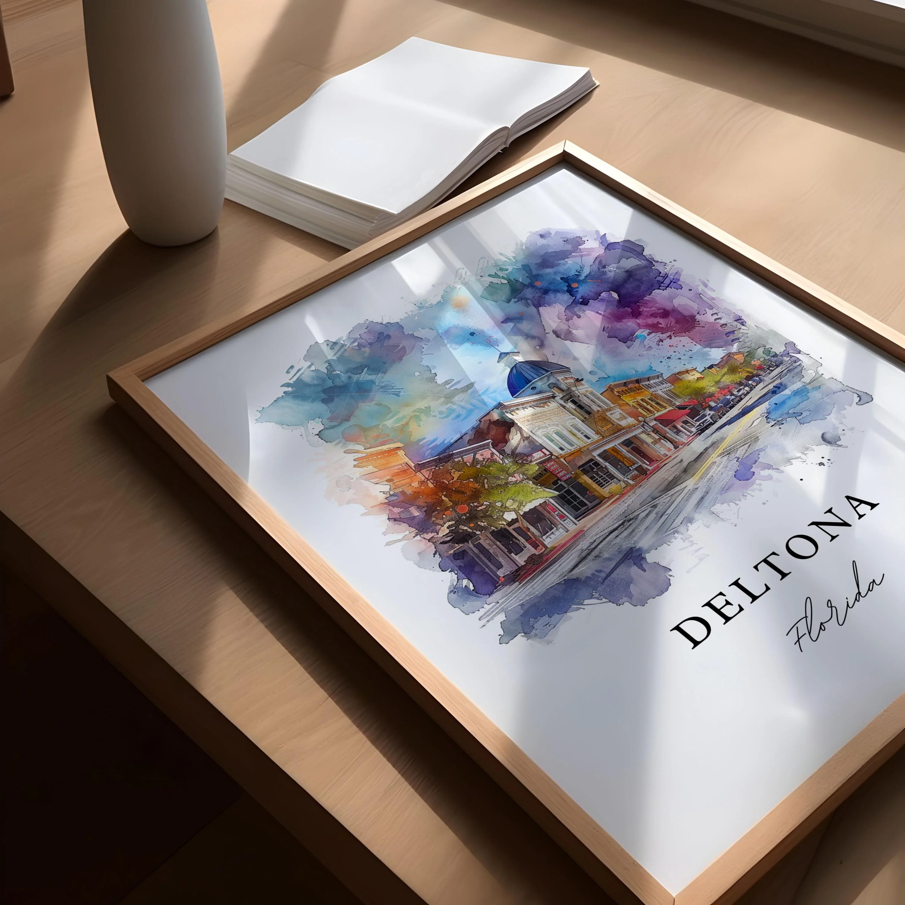 Deltona, Florida, Florida – Watercolor Art Print - Image 3