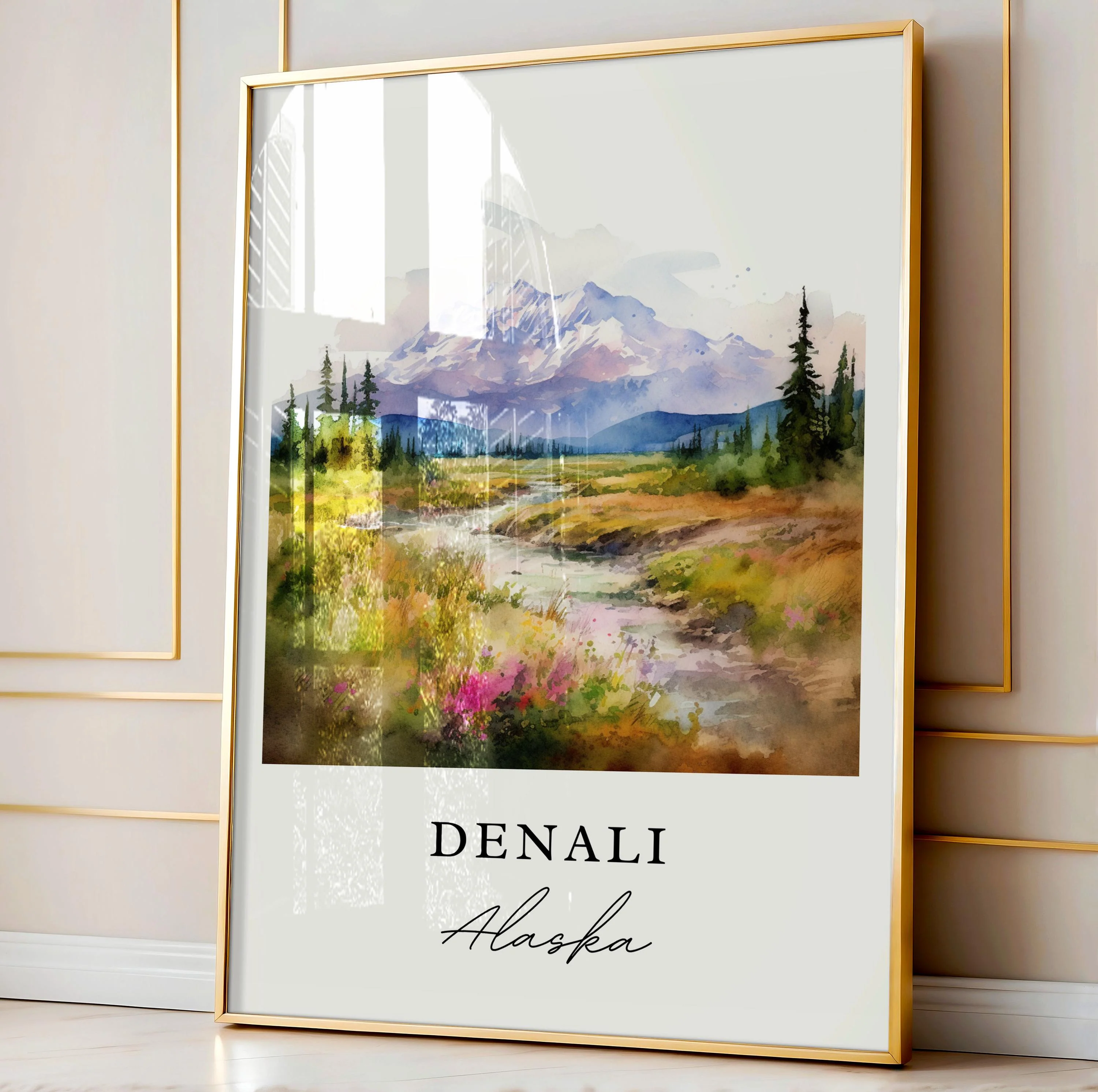 Denali, Alaska Watercolor Art Print - Image 5
