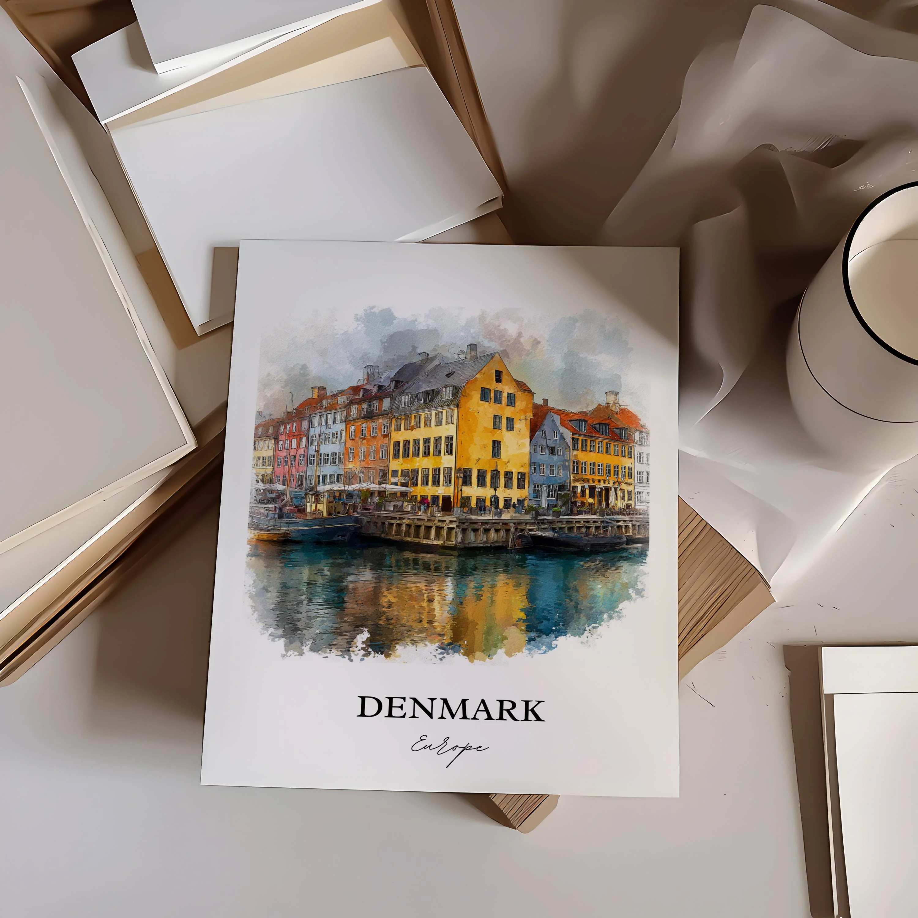 Denmark – Watercolor Art Print - Image 6