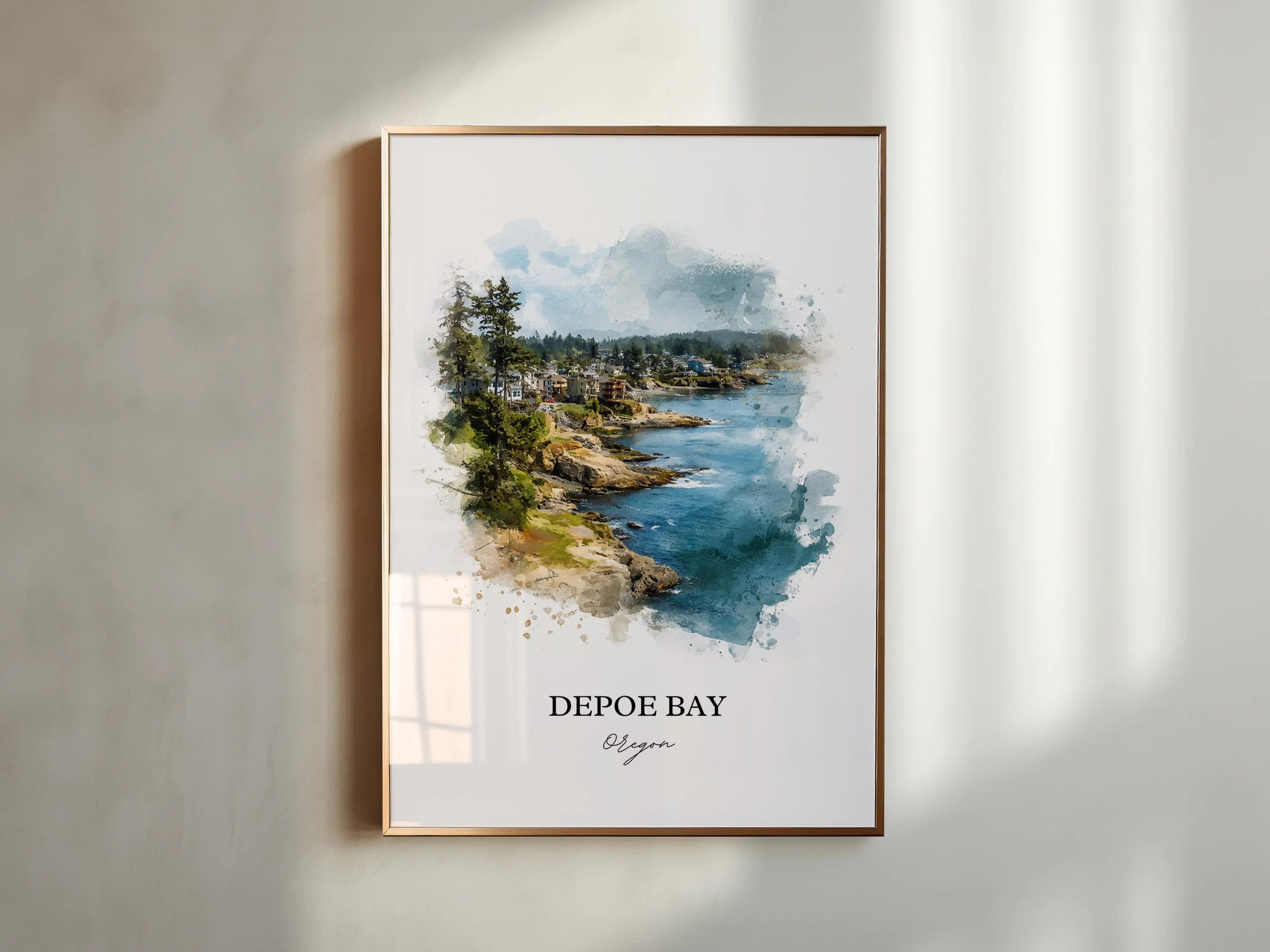 Depoe Bay, Oregon – Watercolor Art Print - Image 4