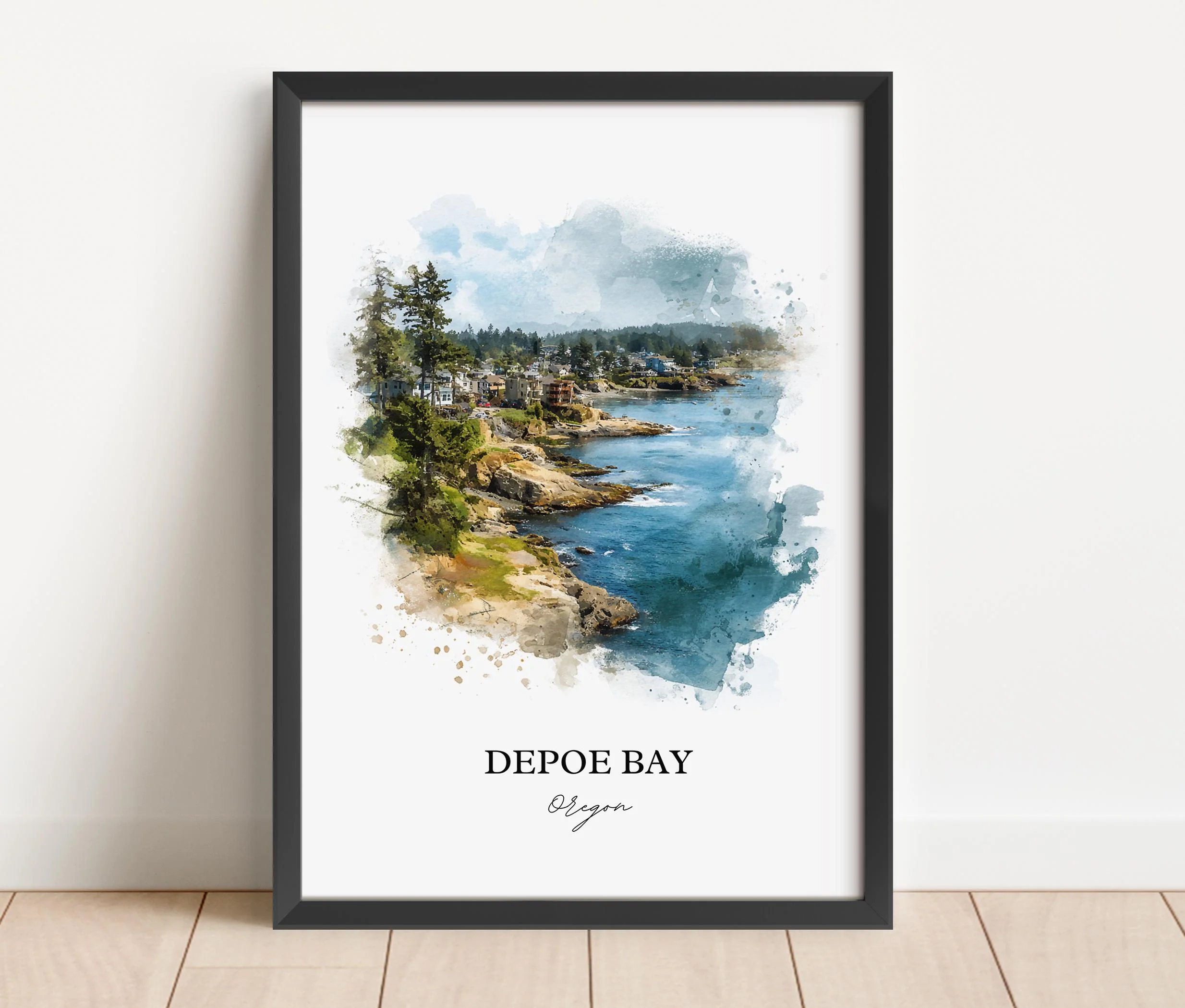 Depoe Bay, Oregon – Watercolor Art Print - Image 5