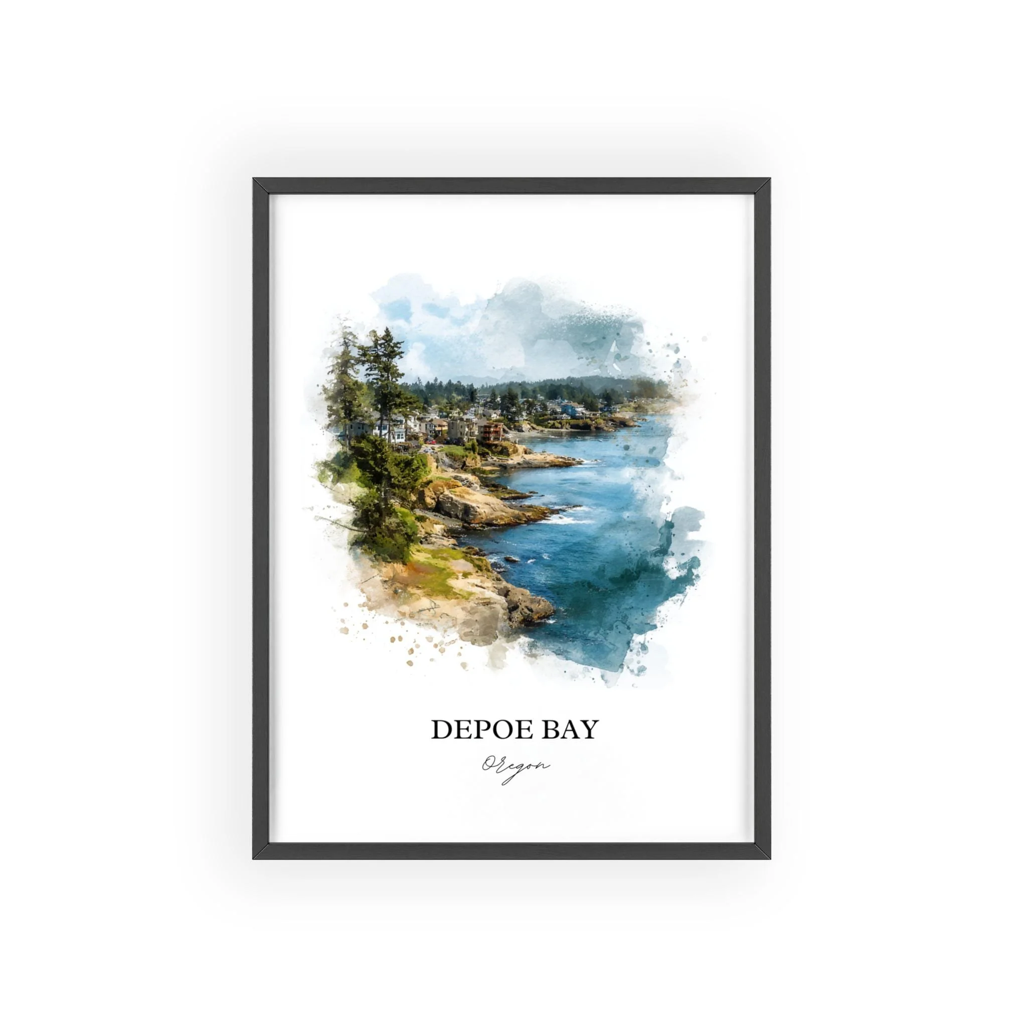 Depoe Bay, Oregon – Watercolor Art Print - Image 9
