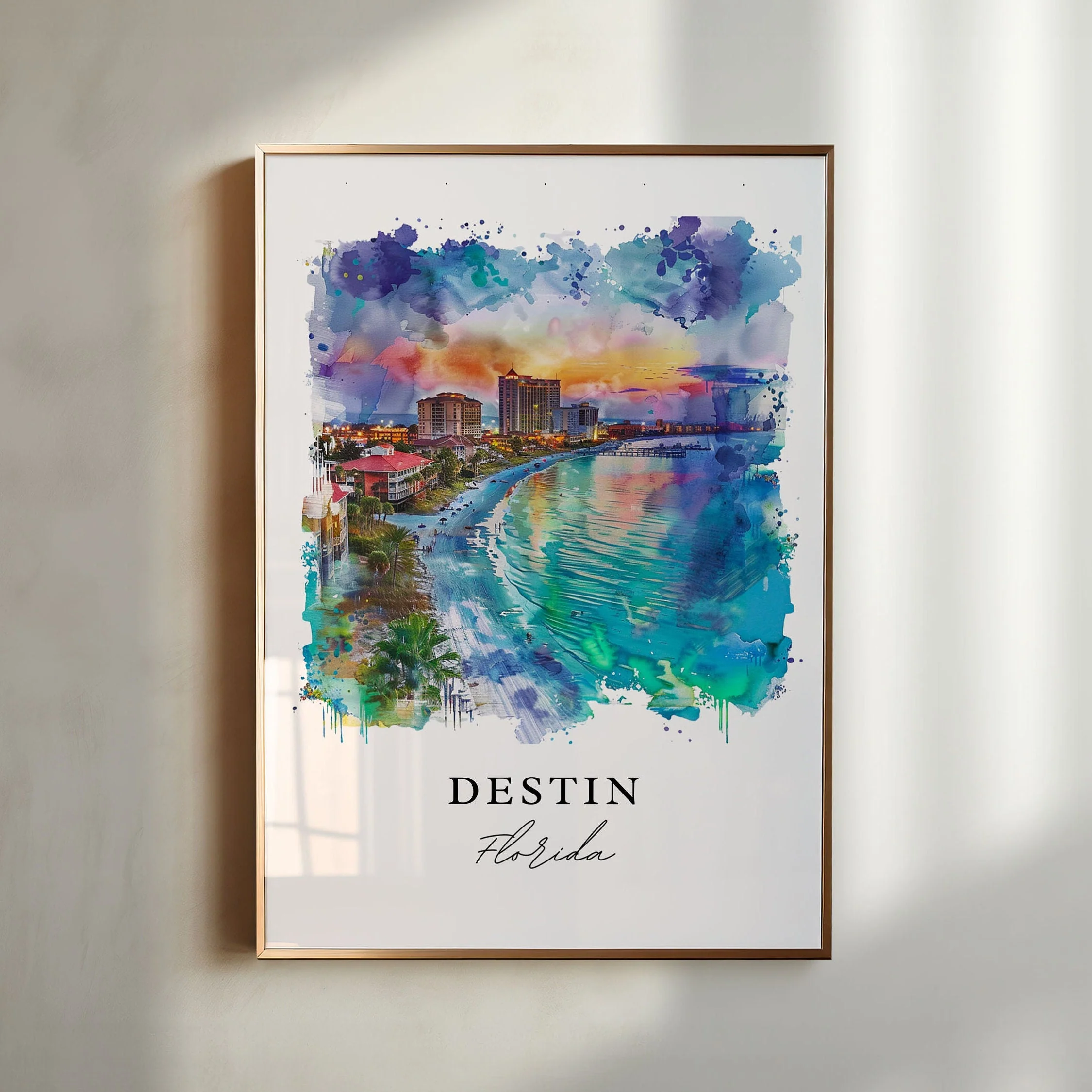 Destin, Florida, Florida – Watercolor Art Print