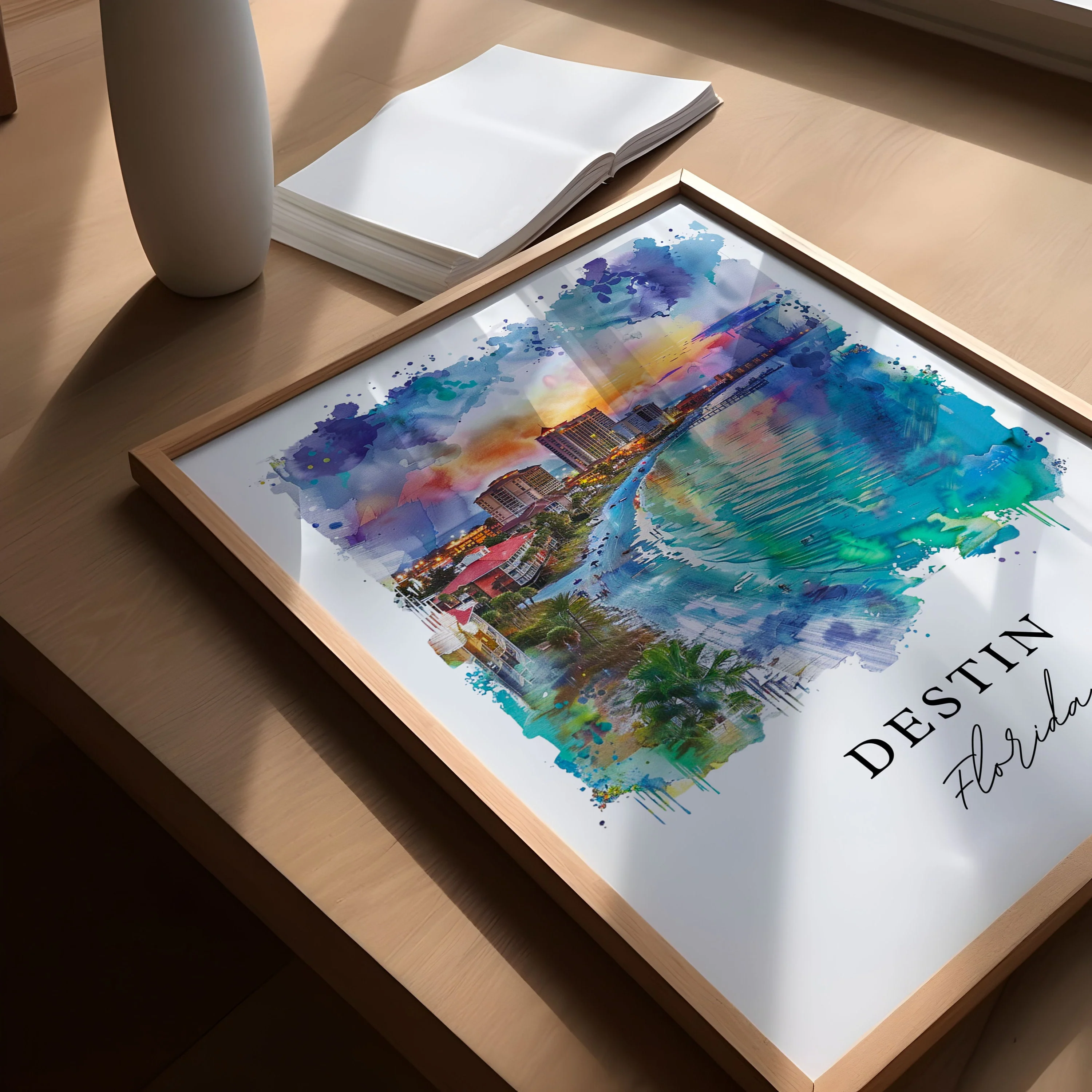Destin, Florida, Florida – Watercolor Art Print - Image 3