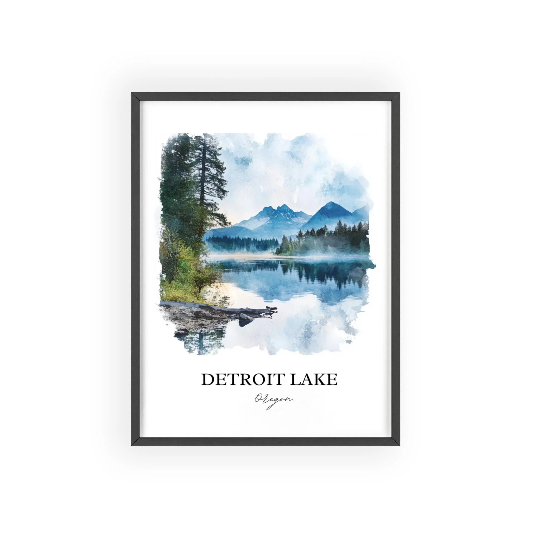 Detroit Lake, Oregon, USA – Watercolor Art Print - Image 7