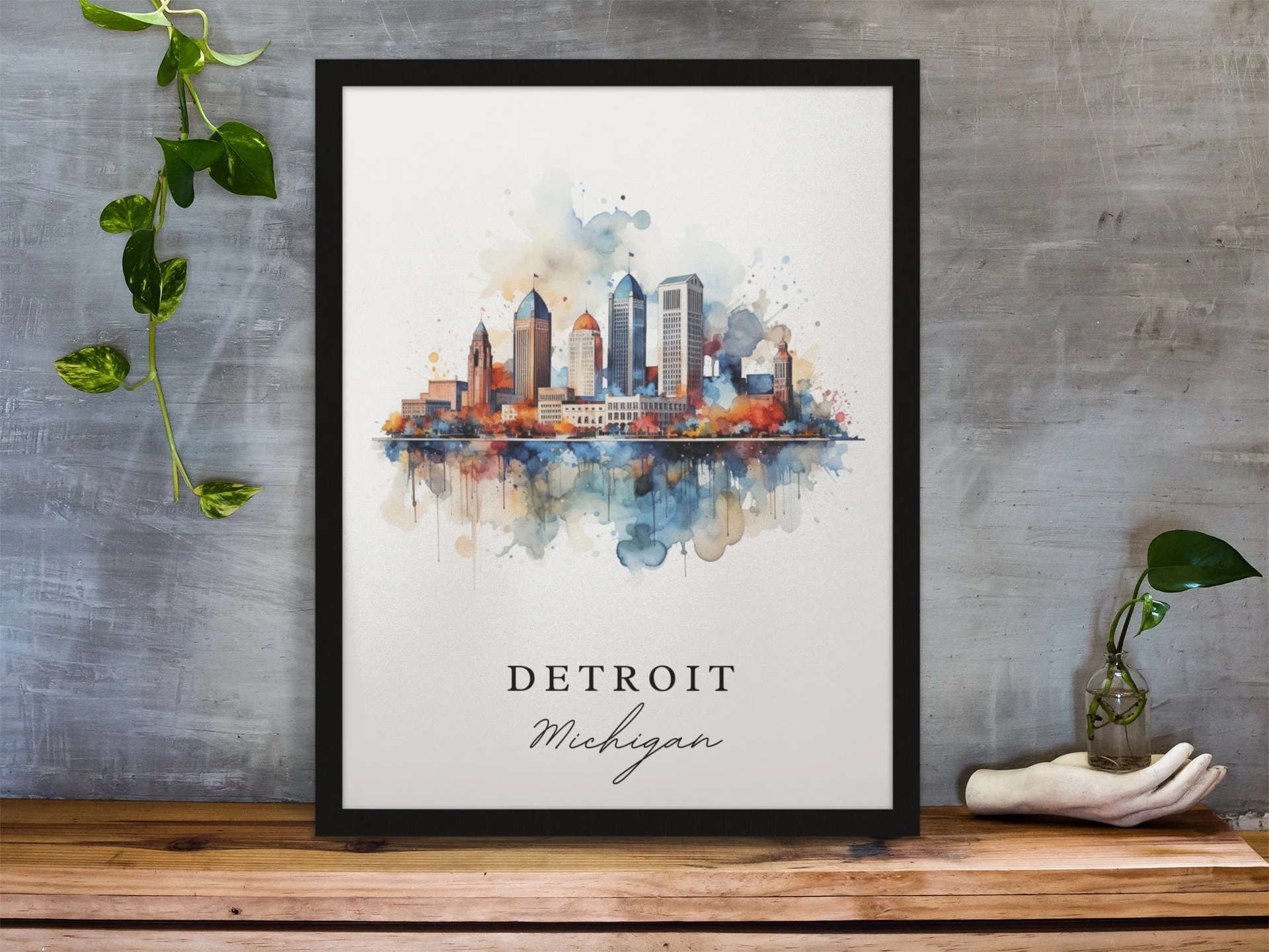 Detroit, Michigan, Michigan – Watercolor Art Print - Image 6