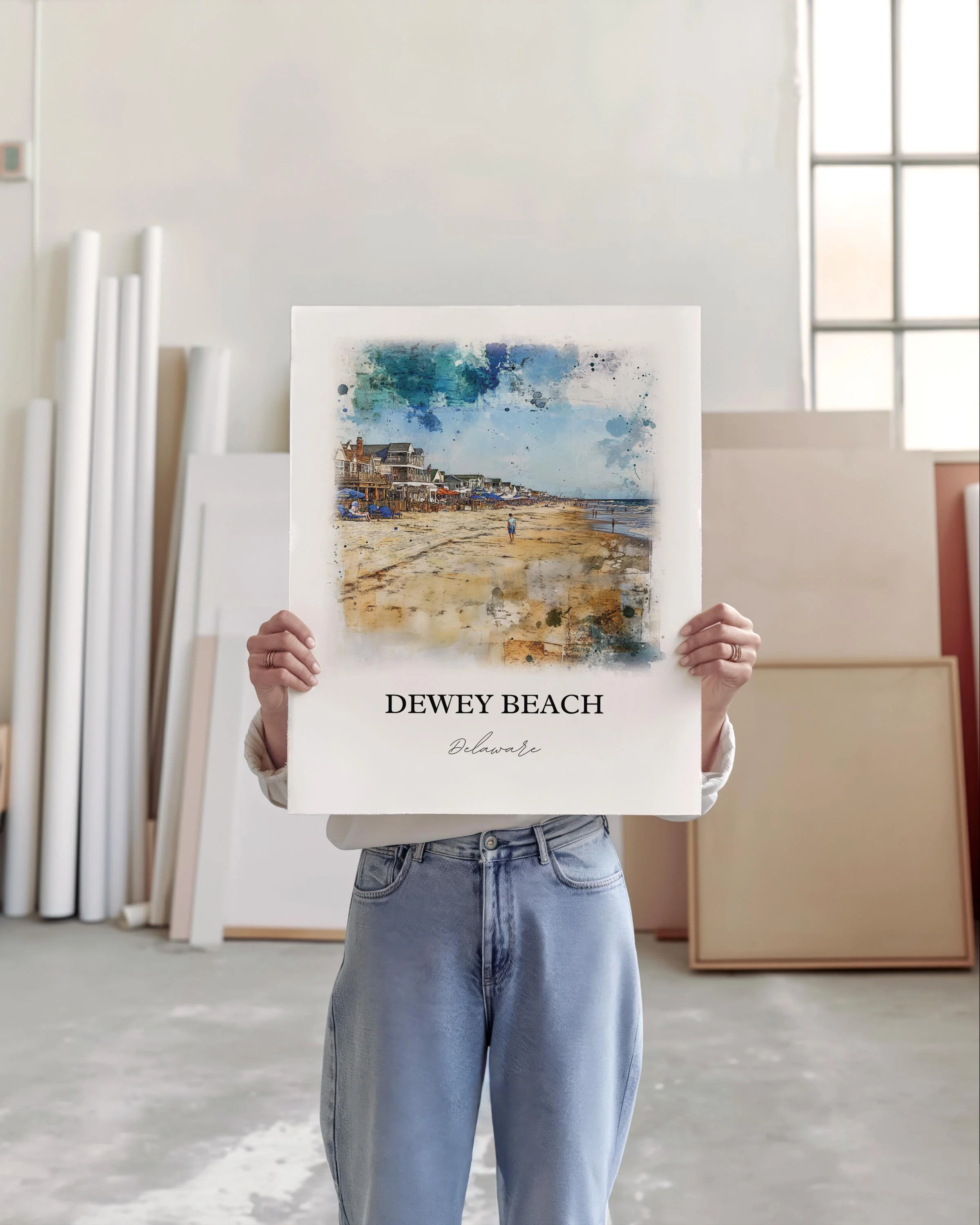 Dewey Beach, Delaware, USA – Watercolor Art Print - Image 3