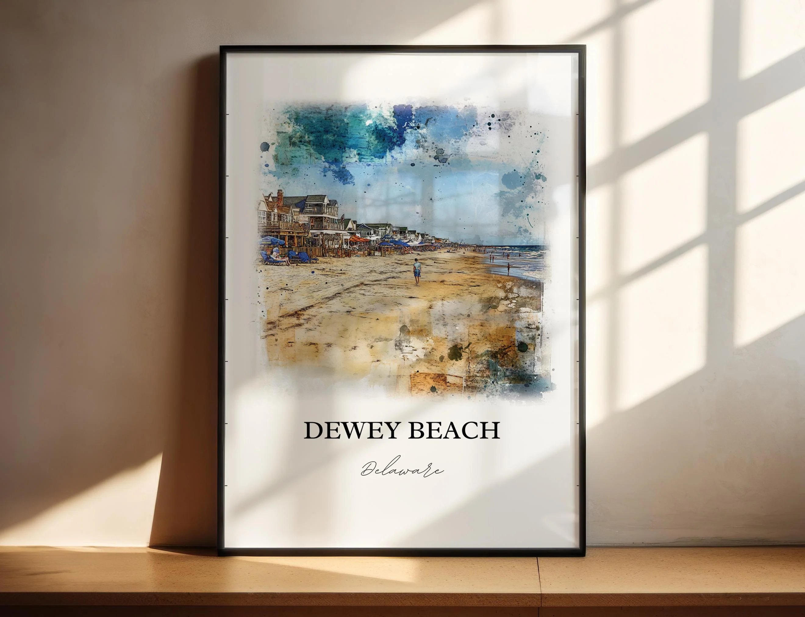 Dewey Beach, Delaware, USA – Watercolor Art Print - Image 4