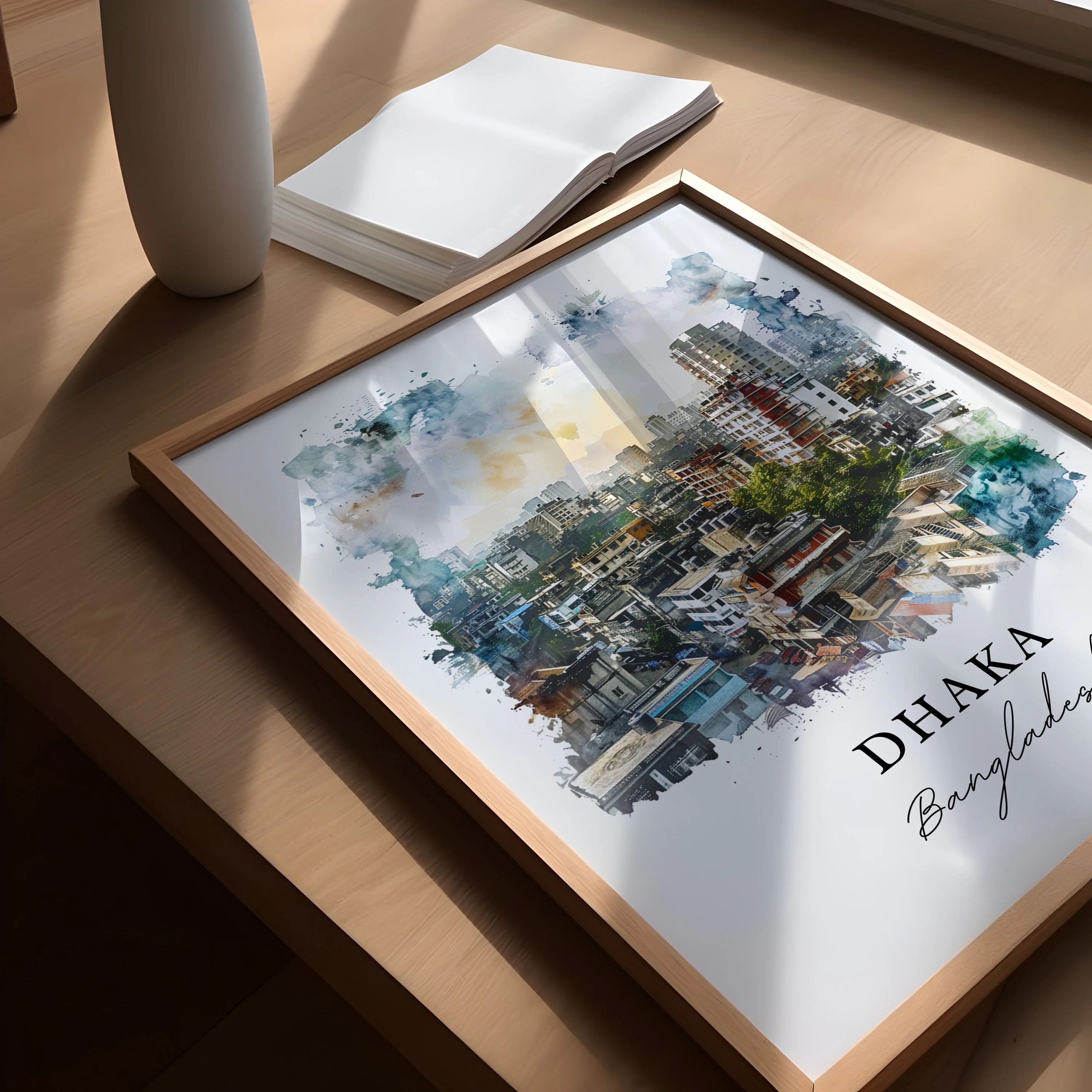 Dhaka, Bangladesh – Watercolor Art Print - Image 3