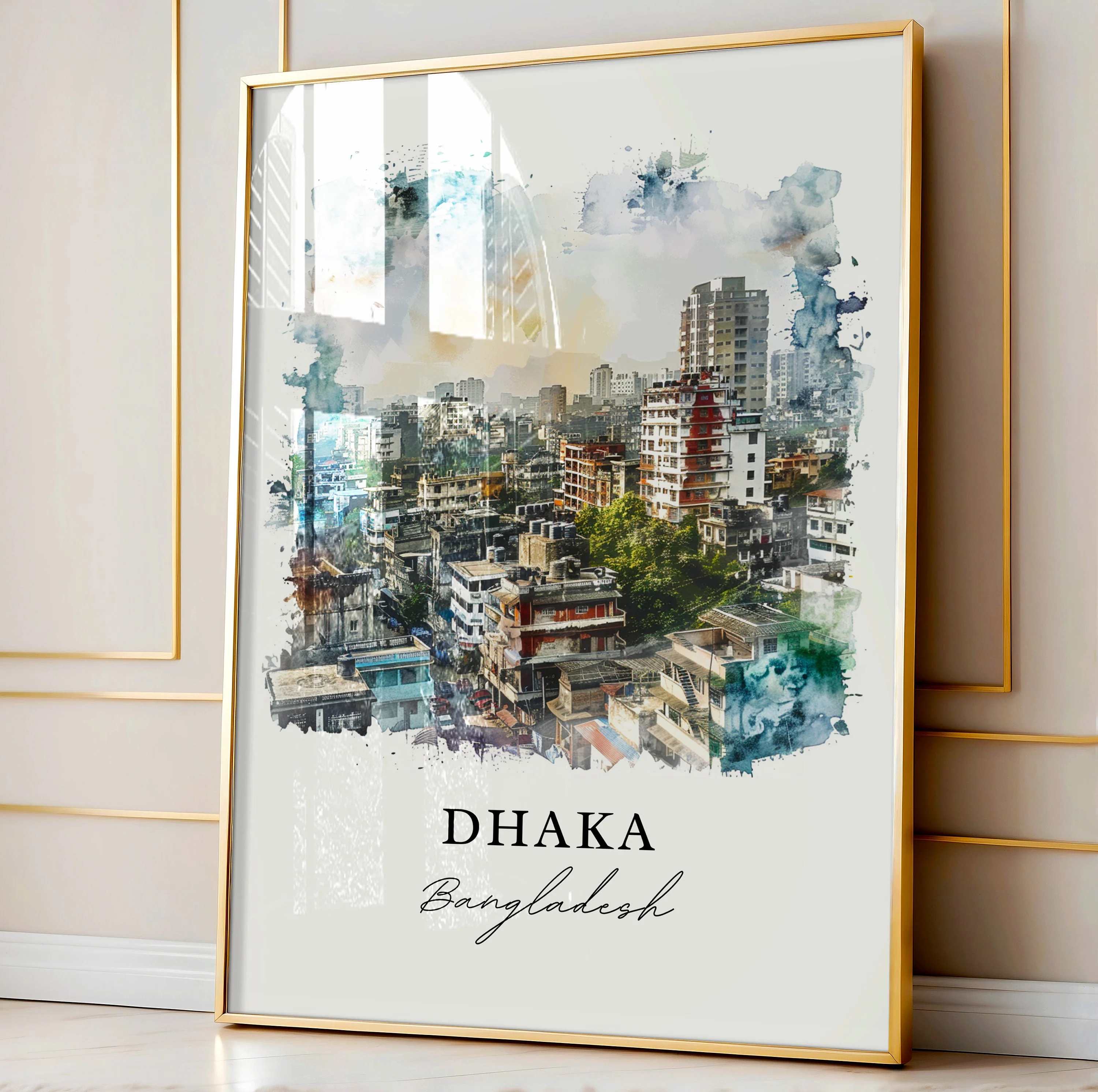 Dhaka, Bangladesh – Watercolor Art Print - Image 4