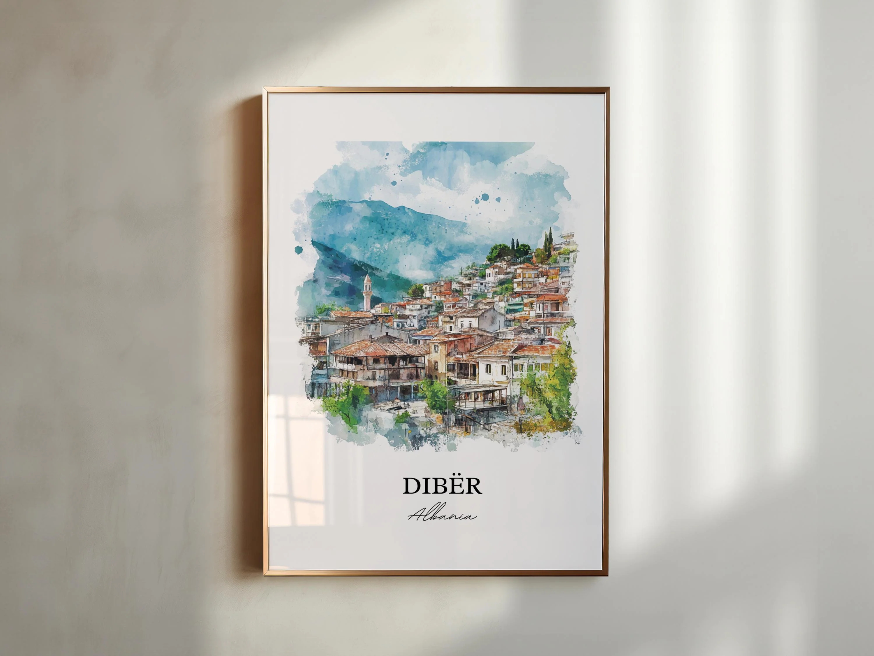 Dibër, Albania – Watercolor Art Print - Image 3