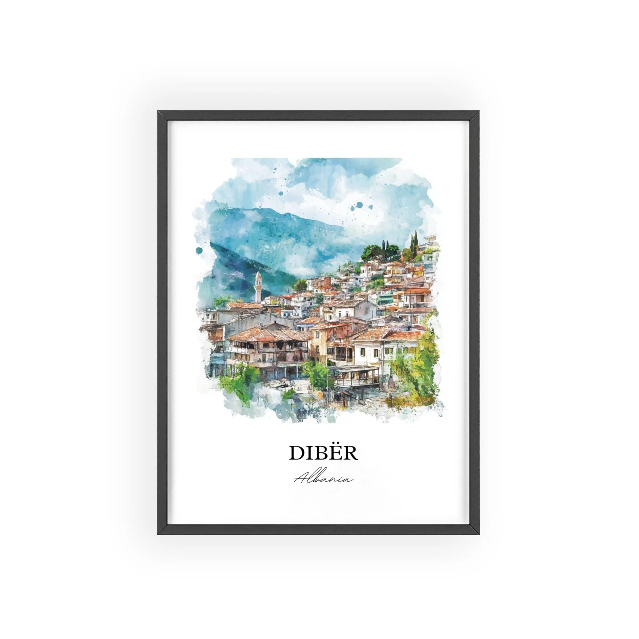 Dibër, Albania – Watercolor Art Print - Image 7