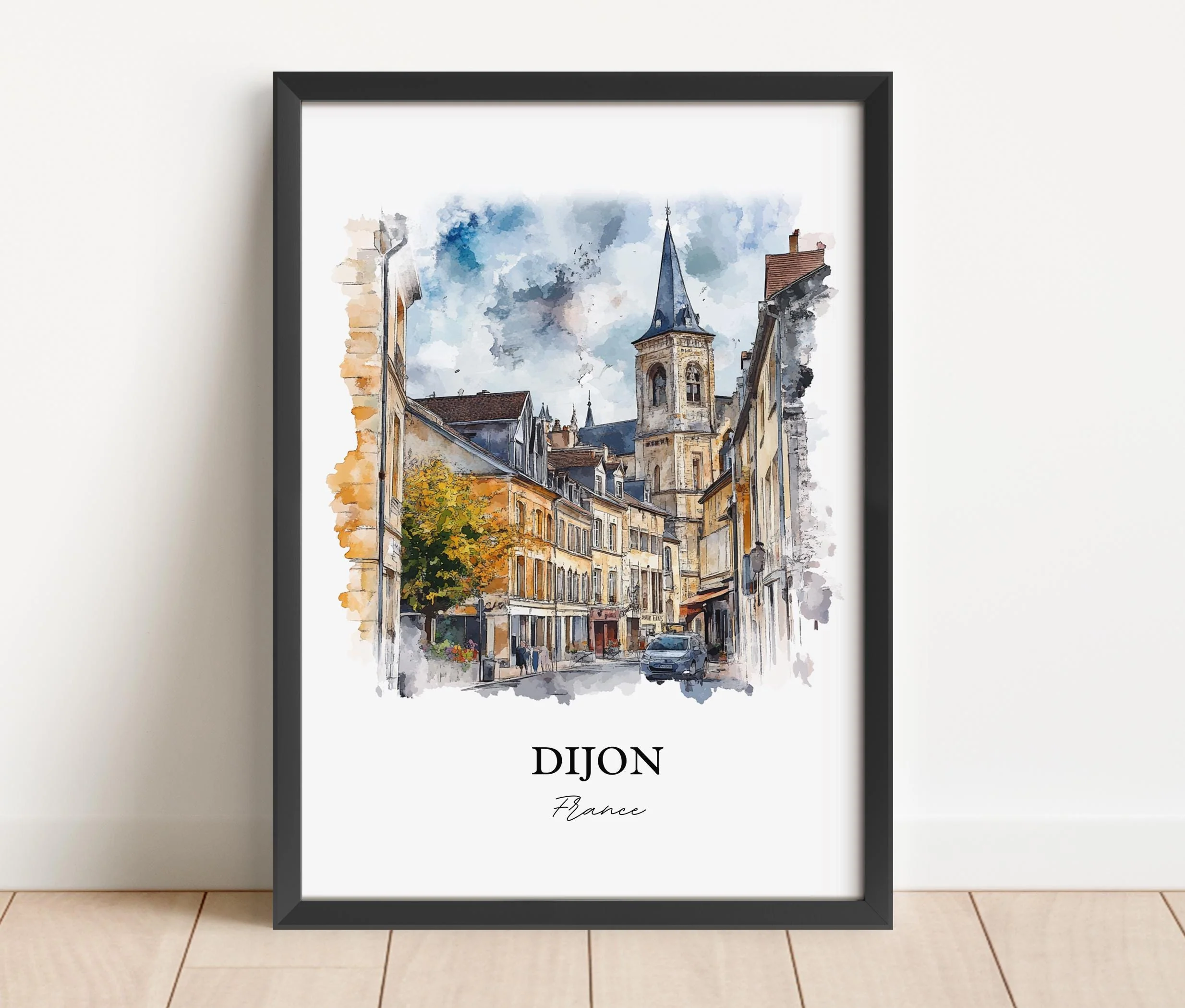 Dijon, France – Watercolor Art Print of Burgundy Region - Image 6