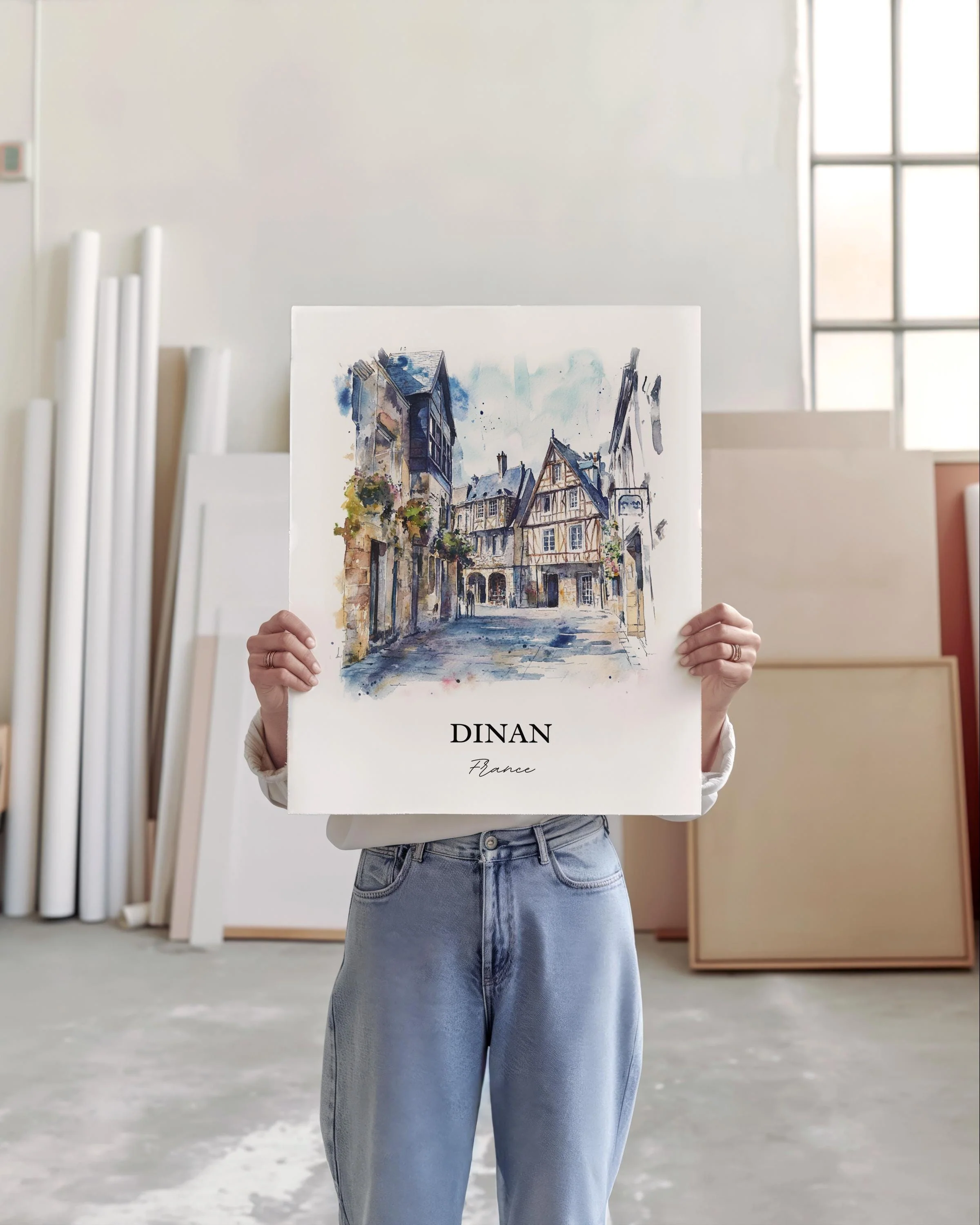 Dinan, France – Watercolor Art Print - Image 5