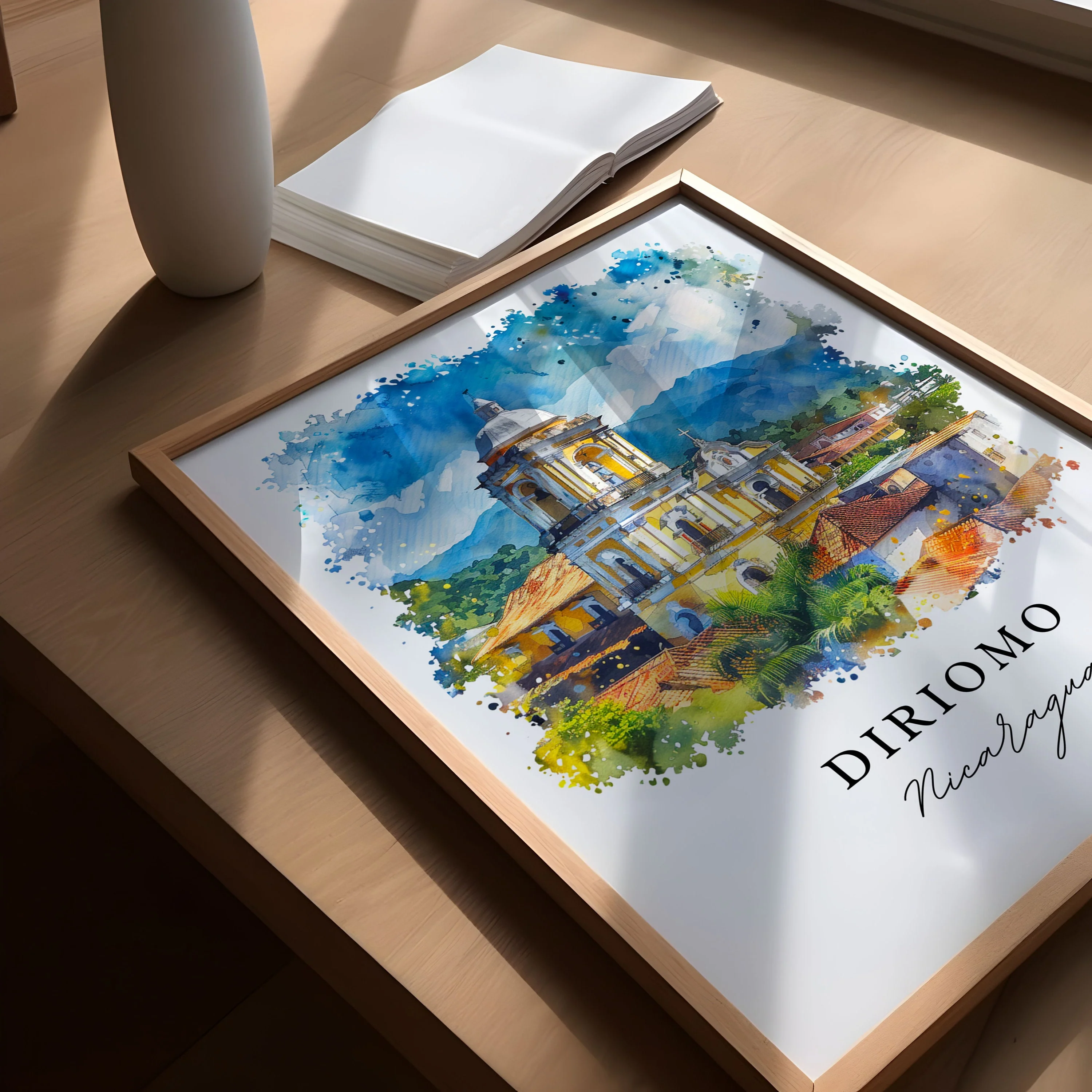 Diriomo, Nicaragua – Watercolor Art Print - Image 3