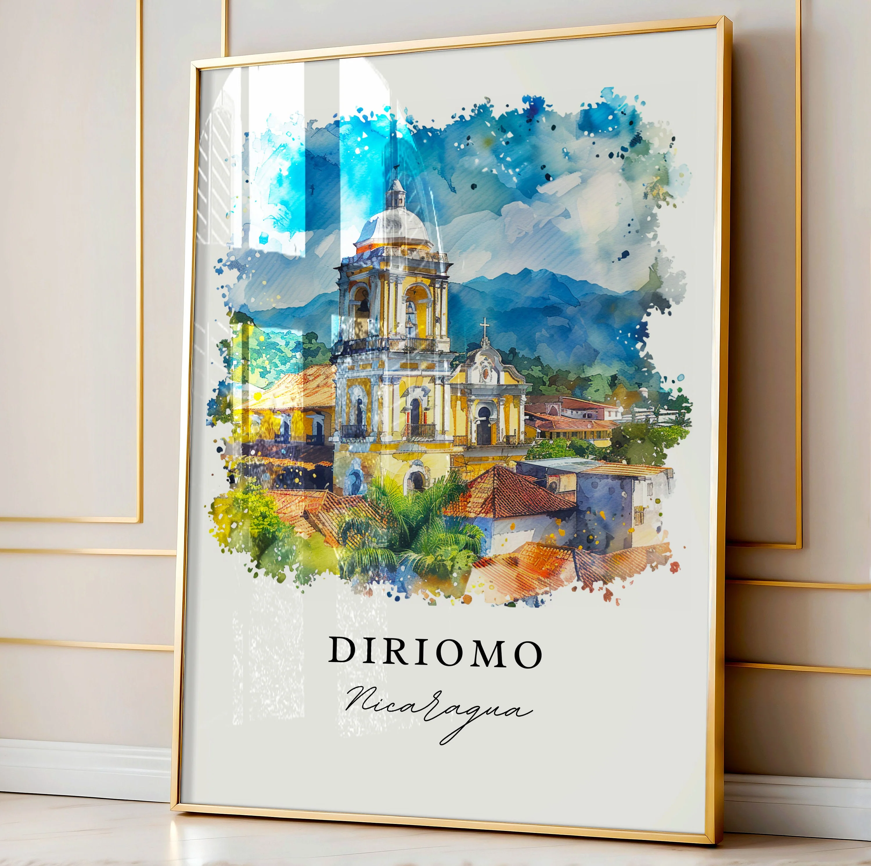 Diriomo, Nicaragua – Watercolor Art Print - Image 4