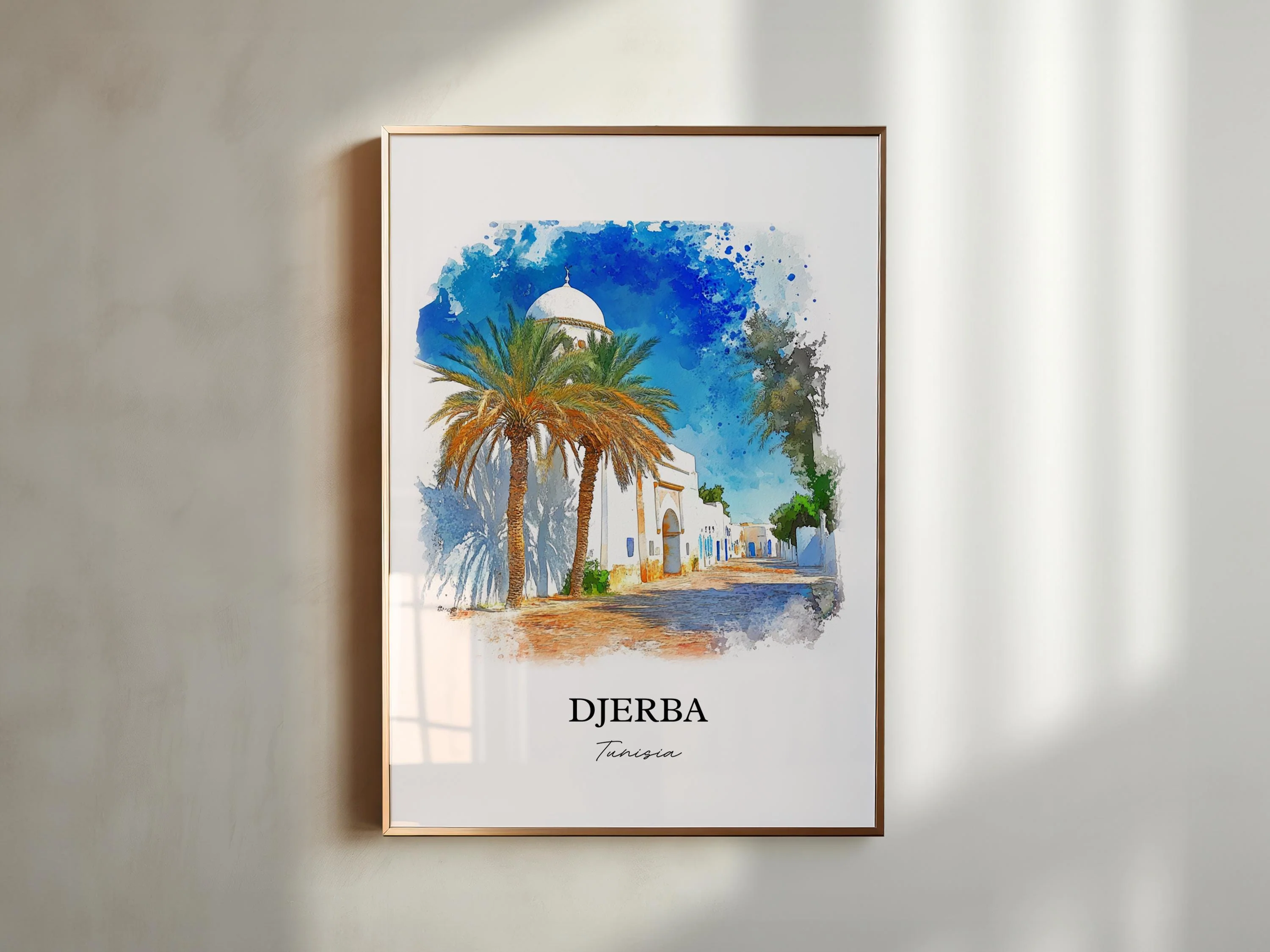 Djerba, Tunisia – Watercolor Art Print - Image 3