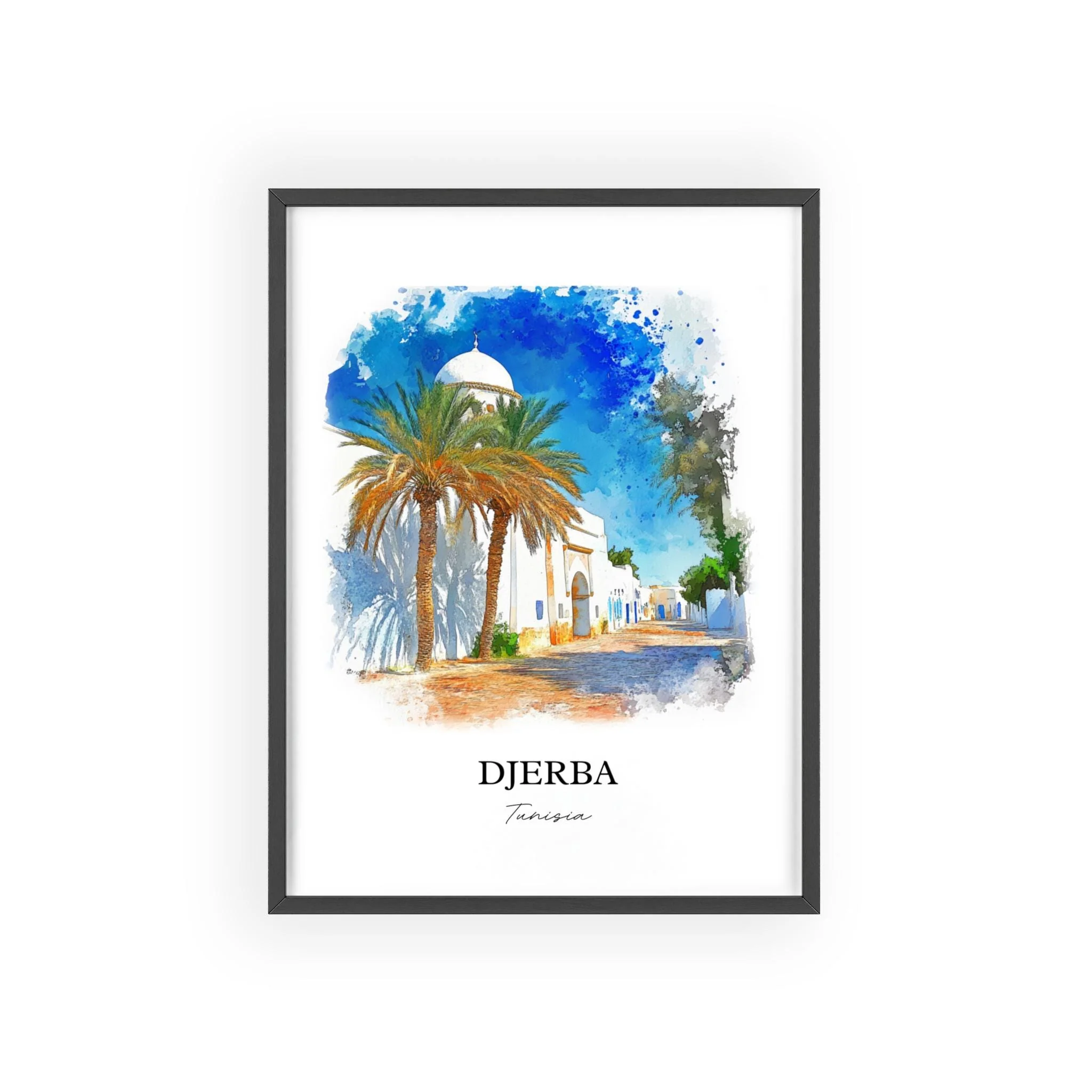 Djerba, Tunisia – Watercolor Art Print - Image 7