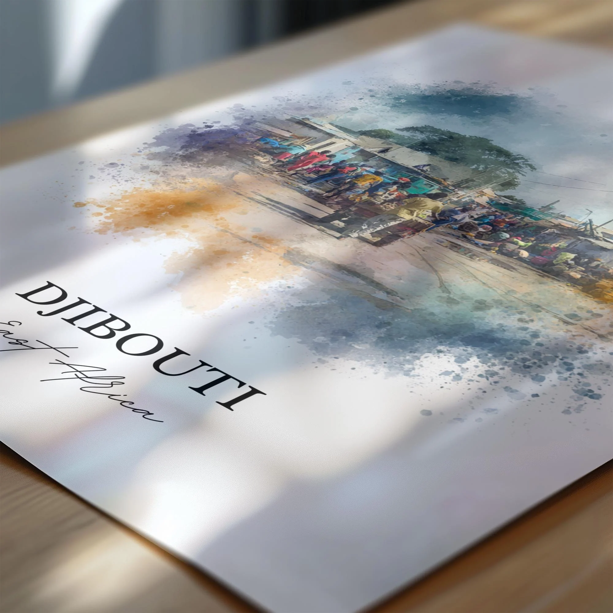 Djibouti, Djibouti – Watercolor Art Print - Image 2