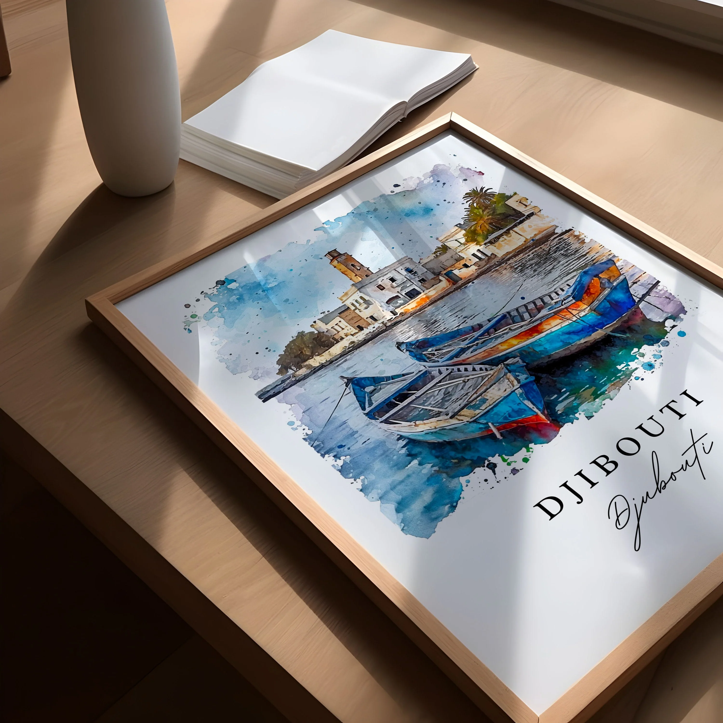 Djibouti, Djibouti – Watercolor Art Print - Image 3