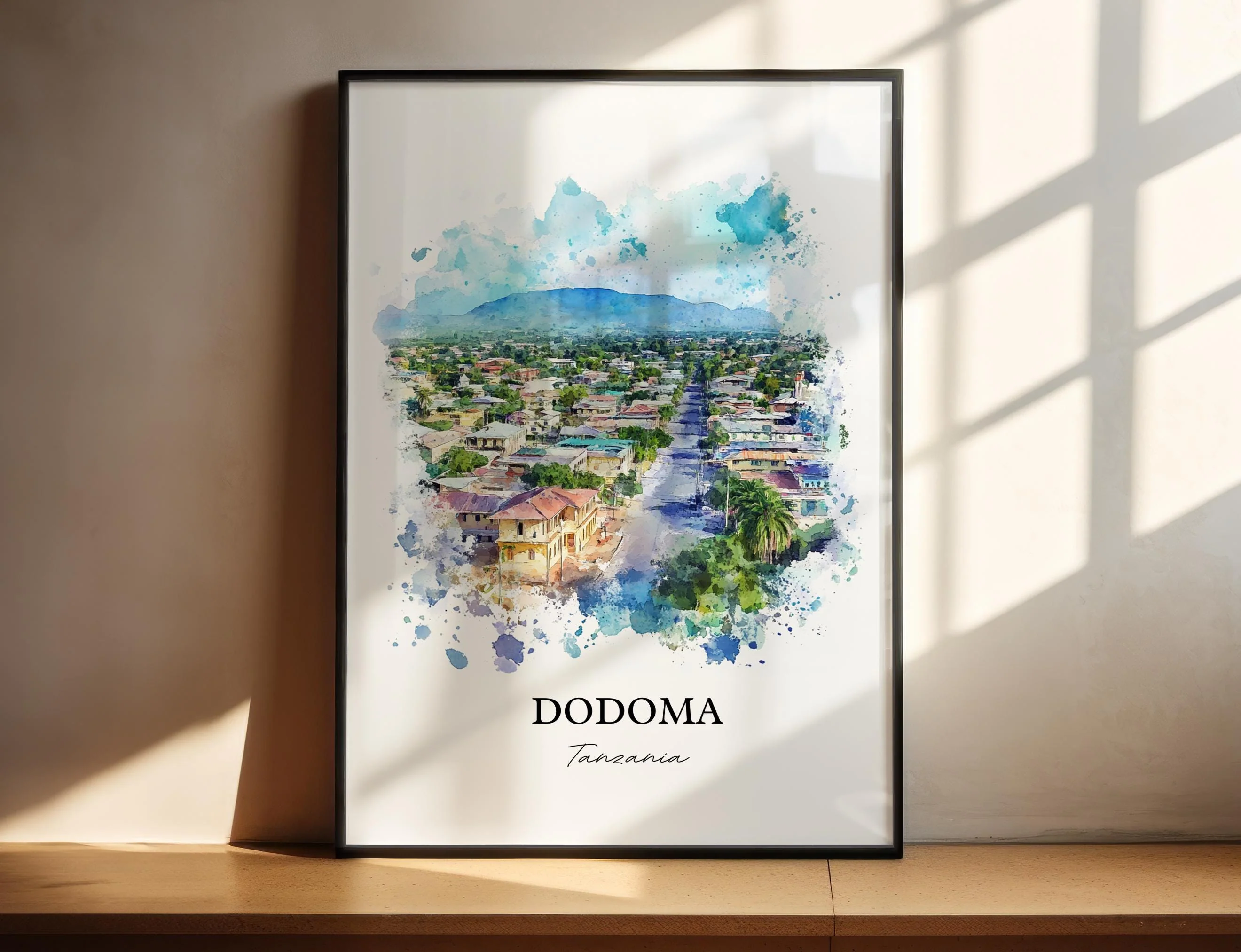 Dodoma, Tanzania – Watercolor Art Print