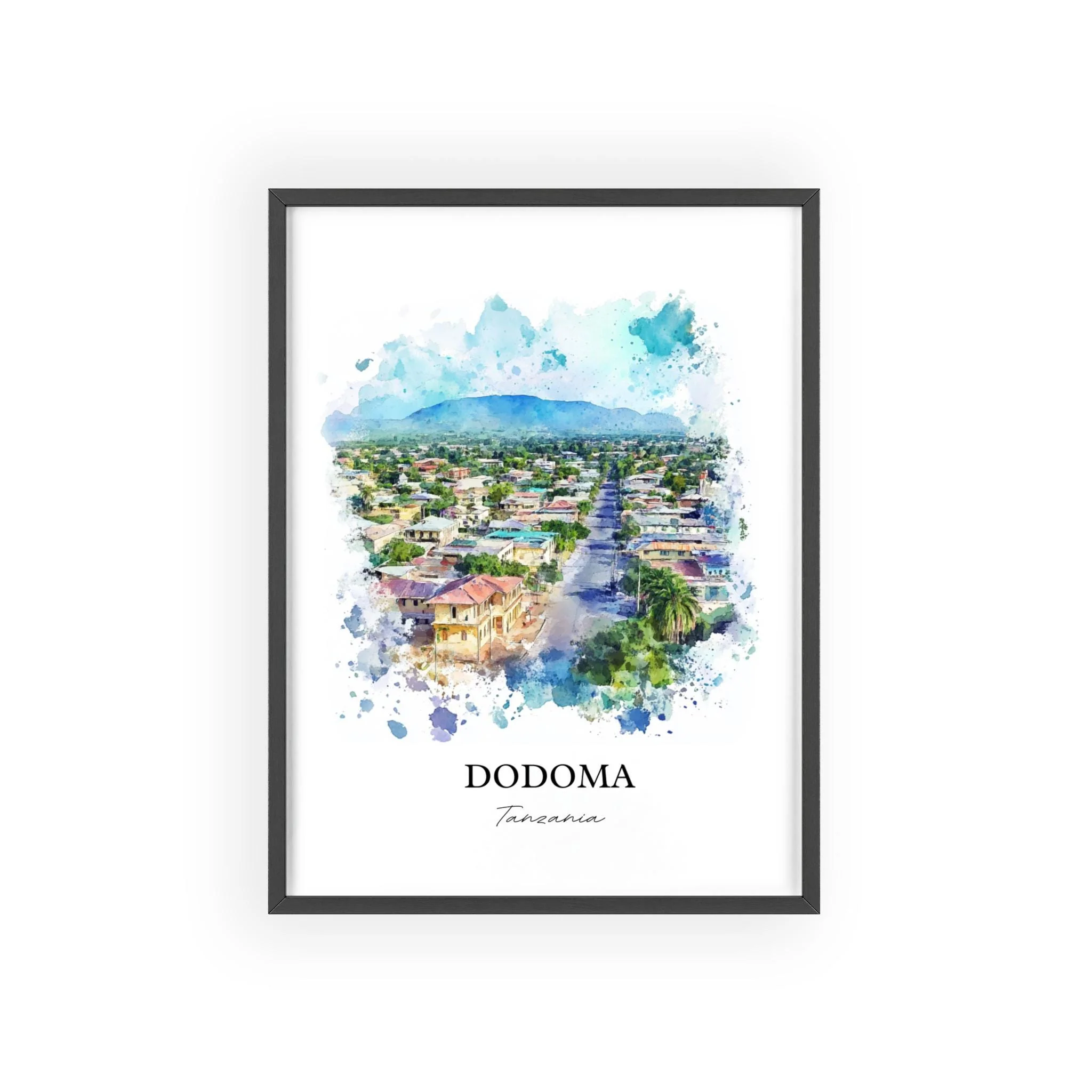 Dodoma, Tanzania – Watercolor Art Print - Image 7