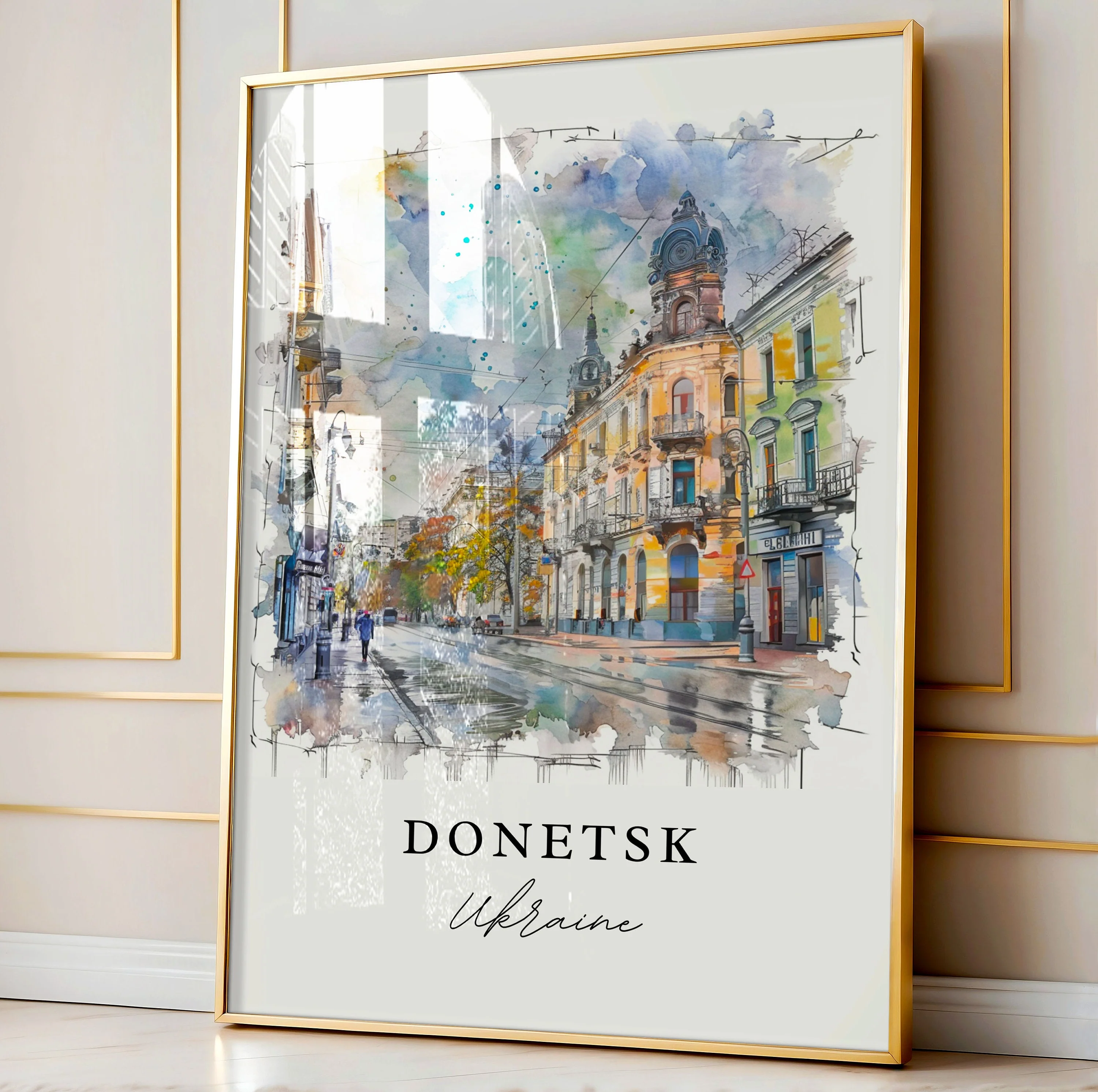 Donetsk, Ukraine – Watercolor Art Print - Image 4
