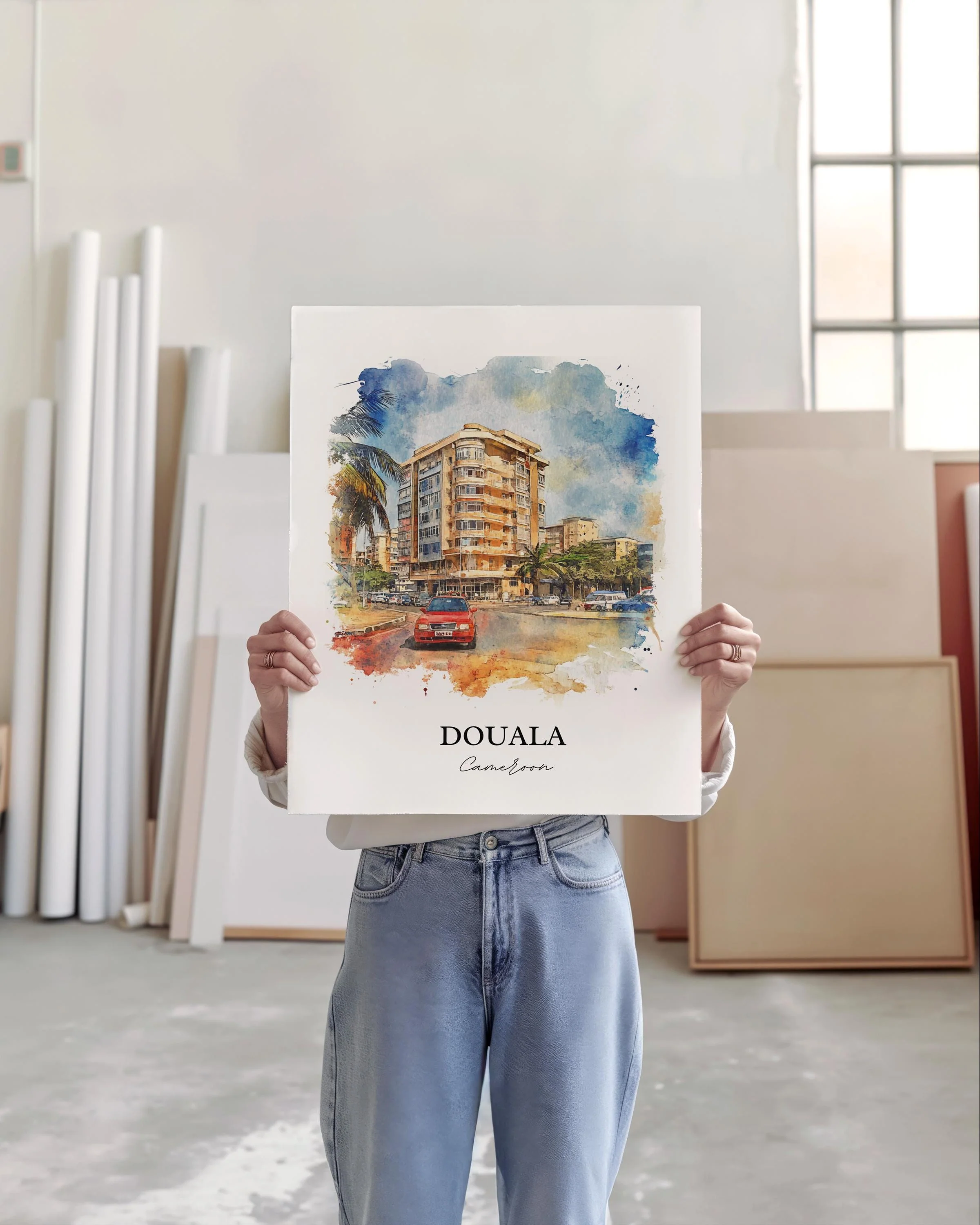 Douala, Cameroon – Watercolor Art Print - Image 4
