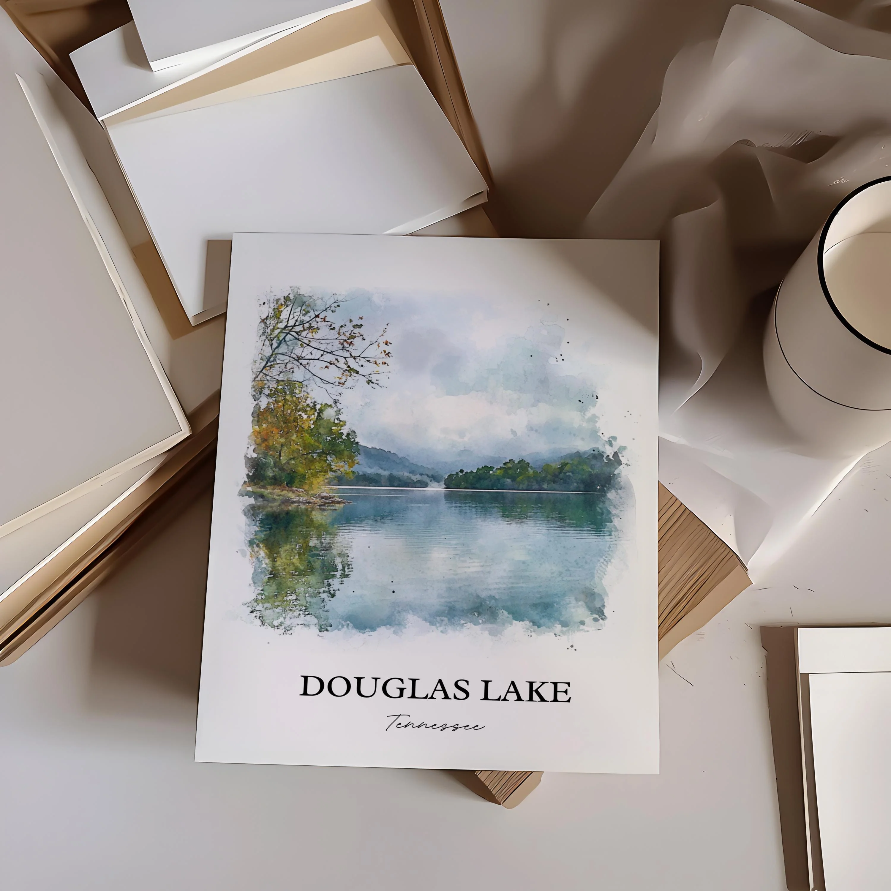 Douglas Lake, USA – Watercolor Art Print - Image 5