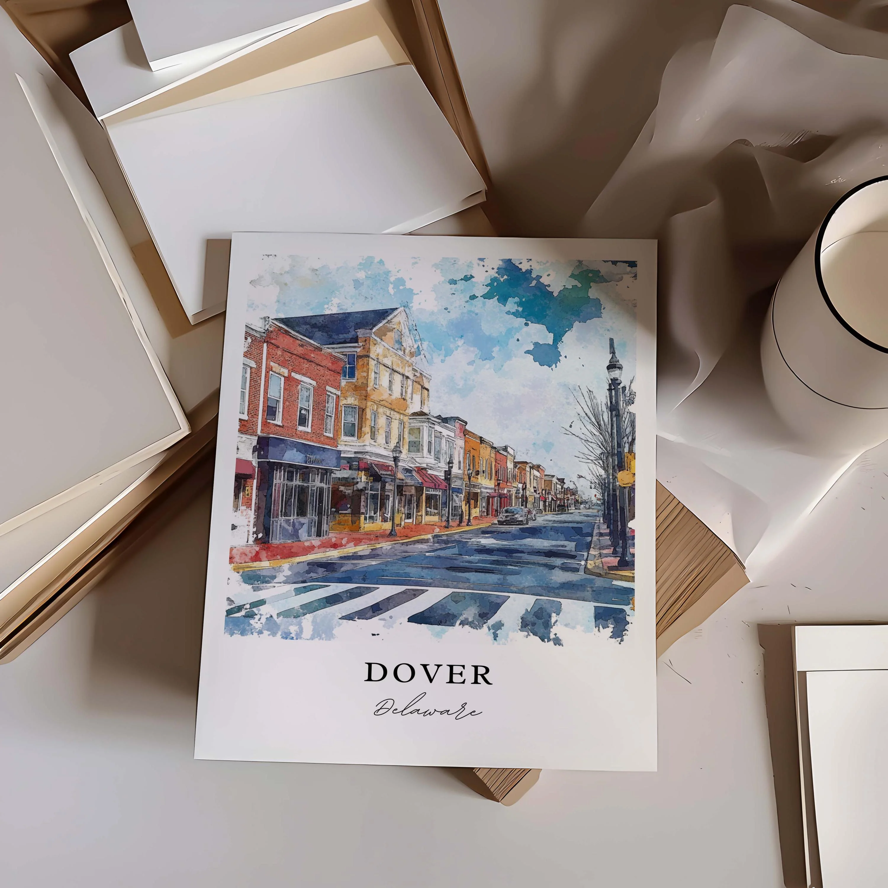 Dover, Delaware, Delaware – Watercolor Art Print - Image 2